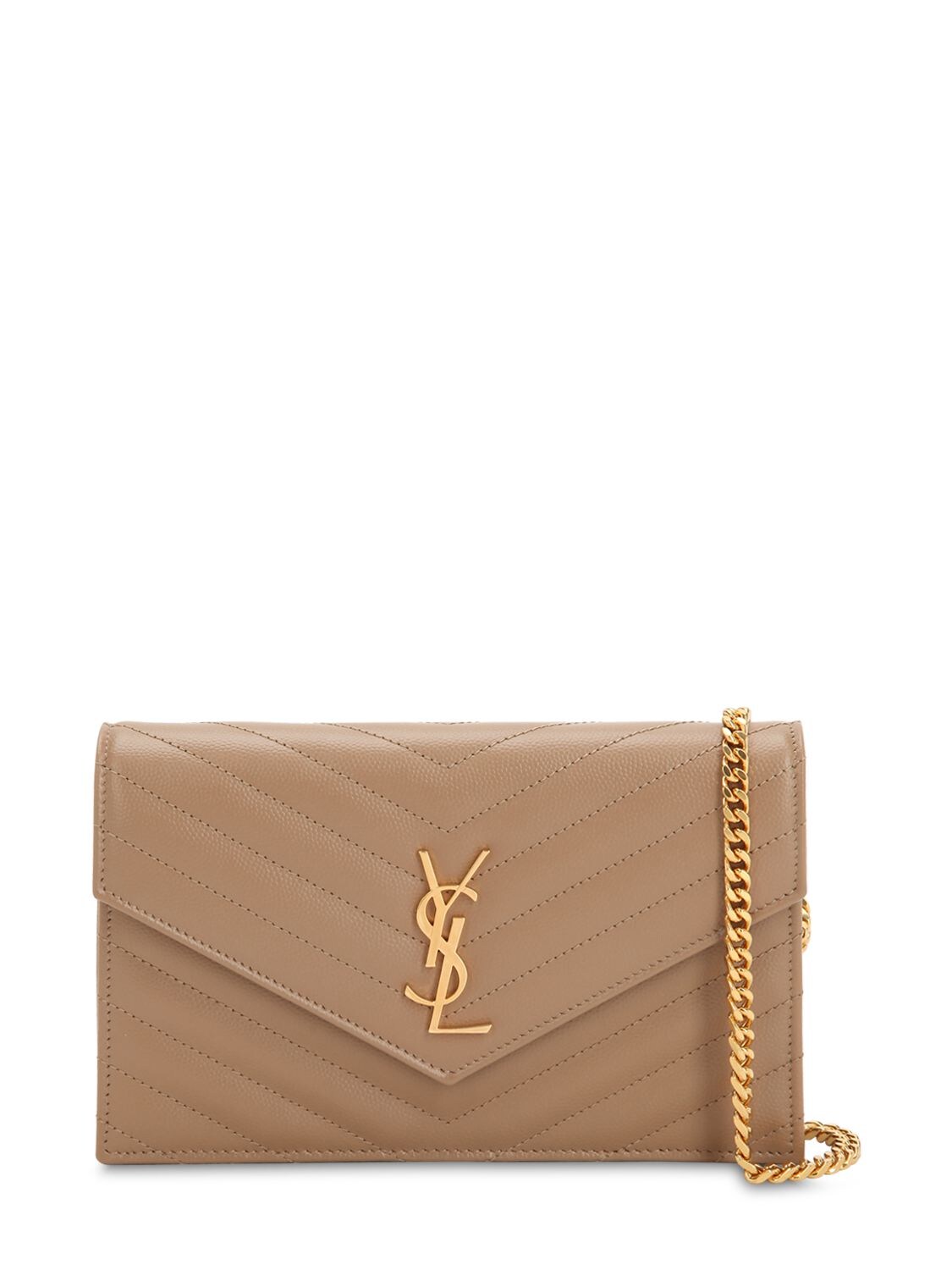 Saint Laurent Small Monogram Quilted Leather Bag In Chene