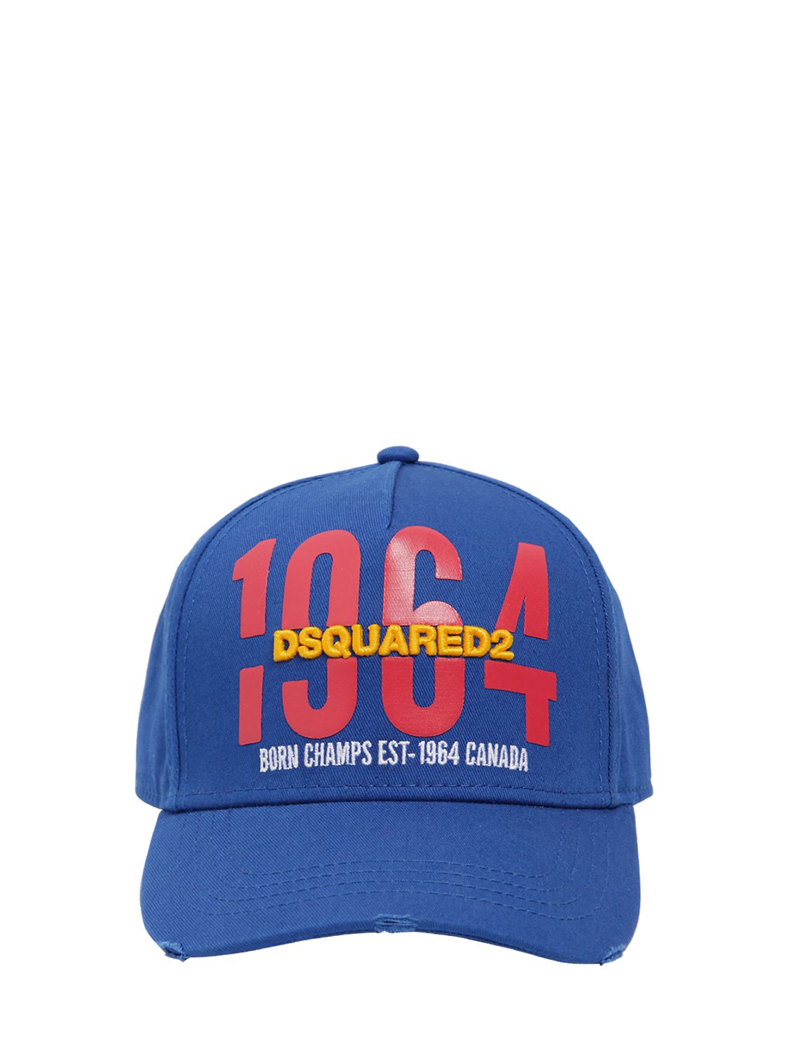 Dsquared2 1964 Printed & Embroidered Canvas Hat In Royal Blue ModeSens