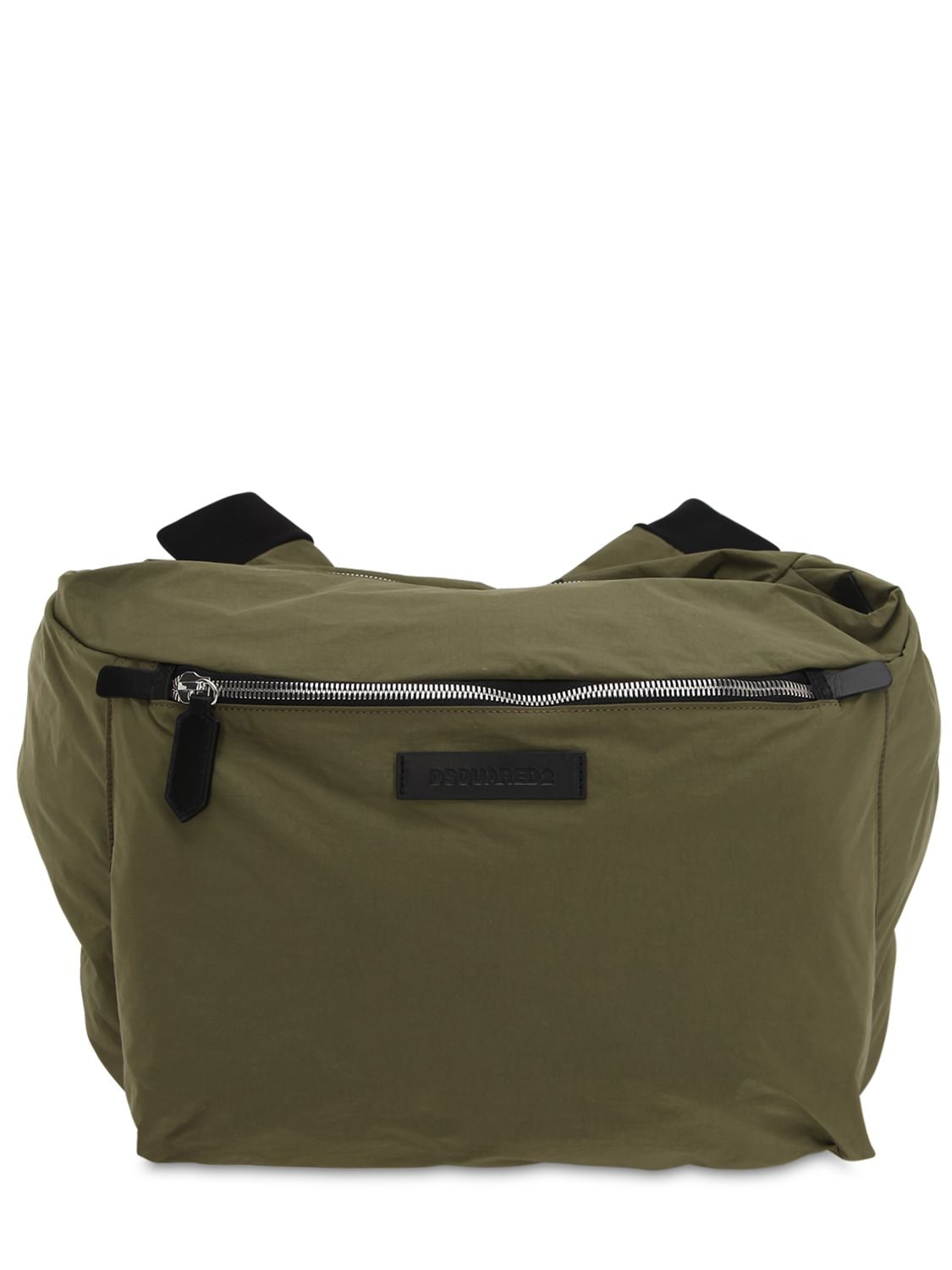 Dsquared2 Tech Nylon Belt Bag W/ Sleeve Strap In Army Green