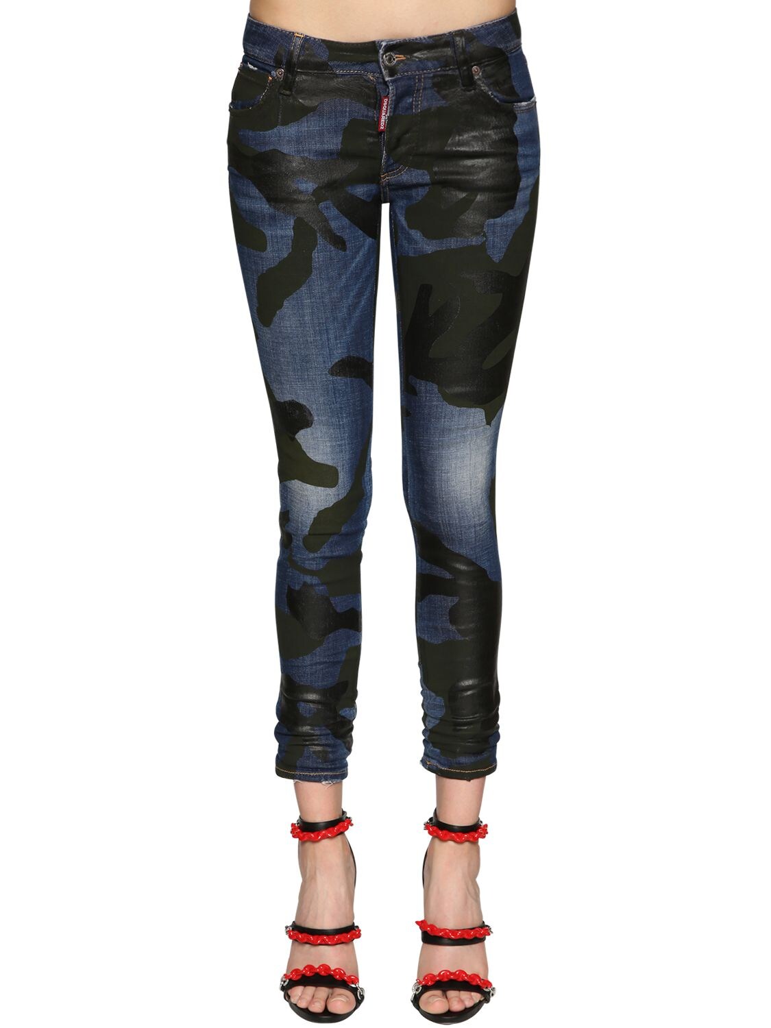DSQUARED2 RUNWAY STRAIGHT CROPPED DENIM JEANS,69I07Y039-NDCW0
