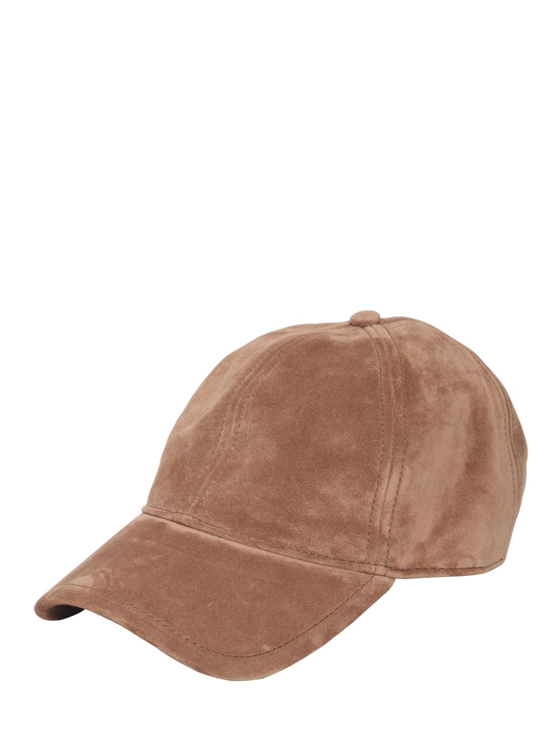 camel suede baseball cap