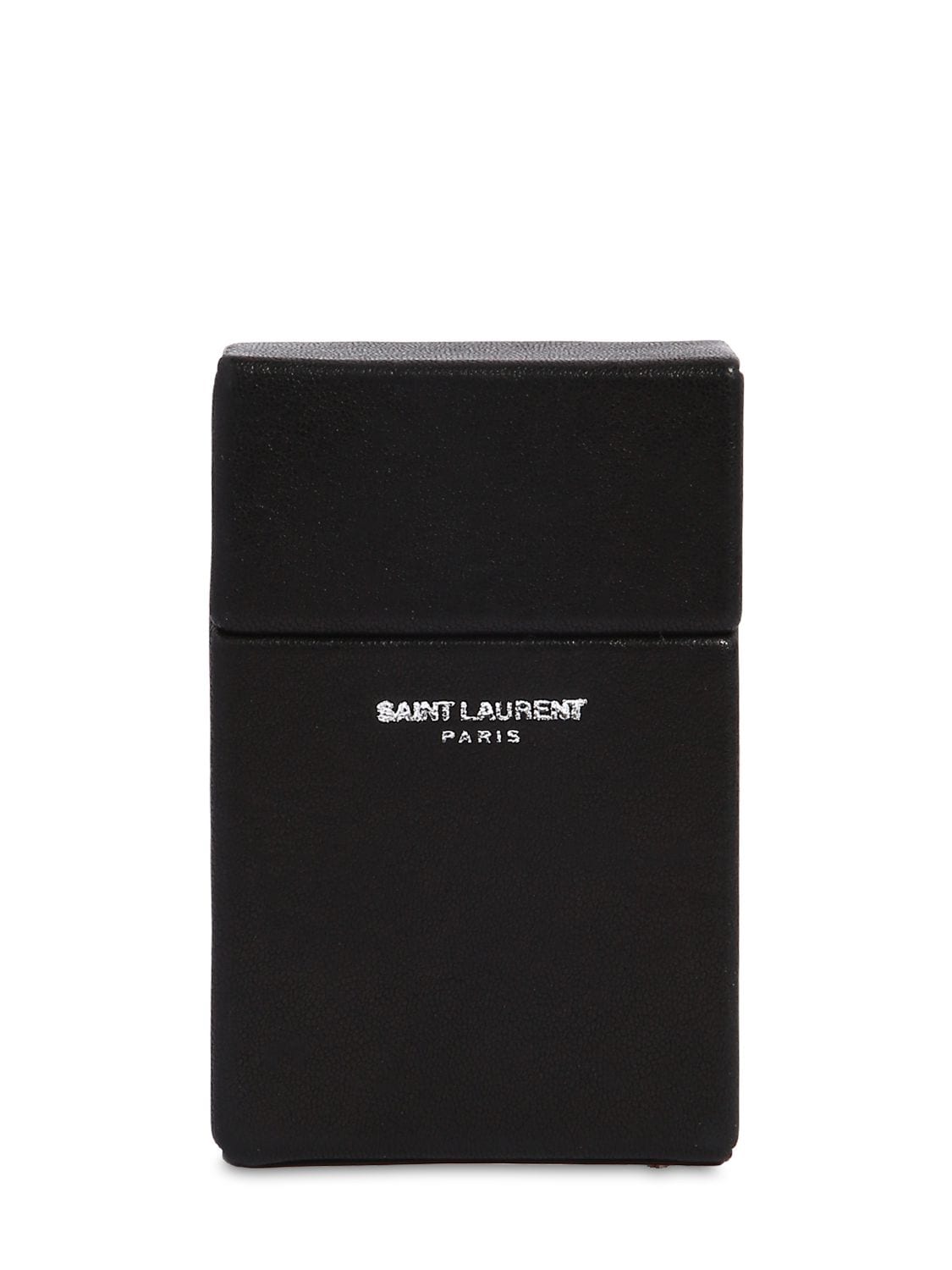 Saint Laurent Leather Cigarette Box In Black