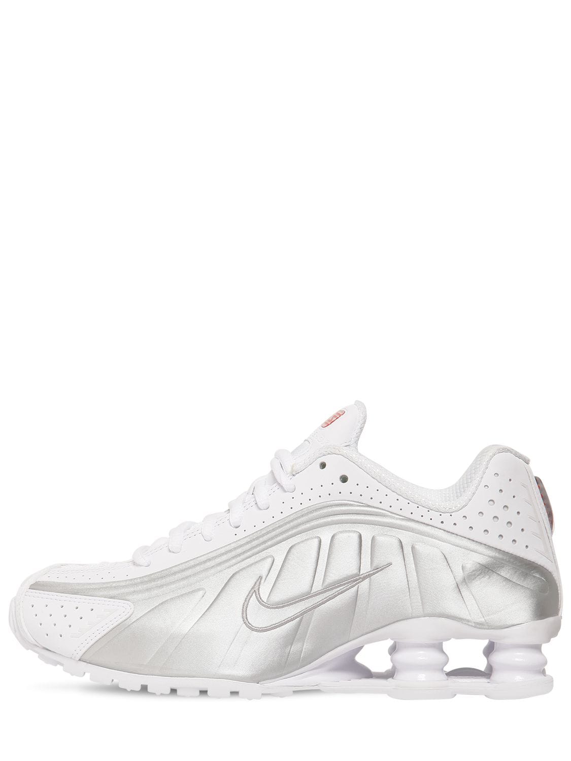 Nike Shox R4 Sneakers In White,silver