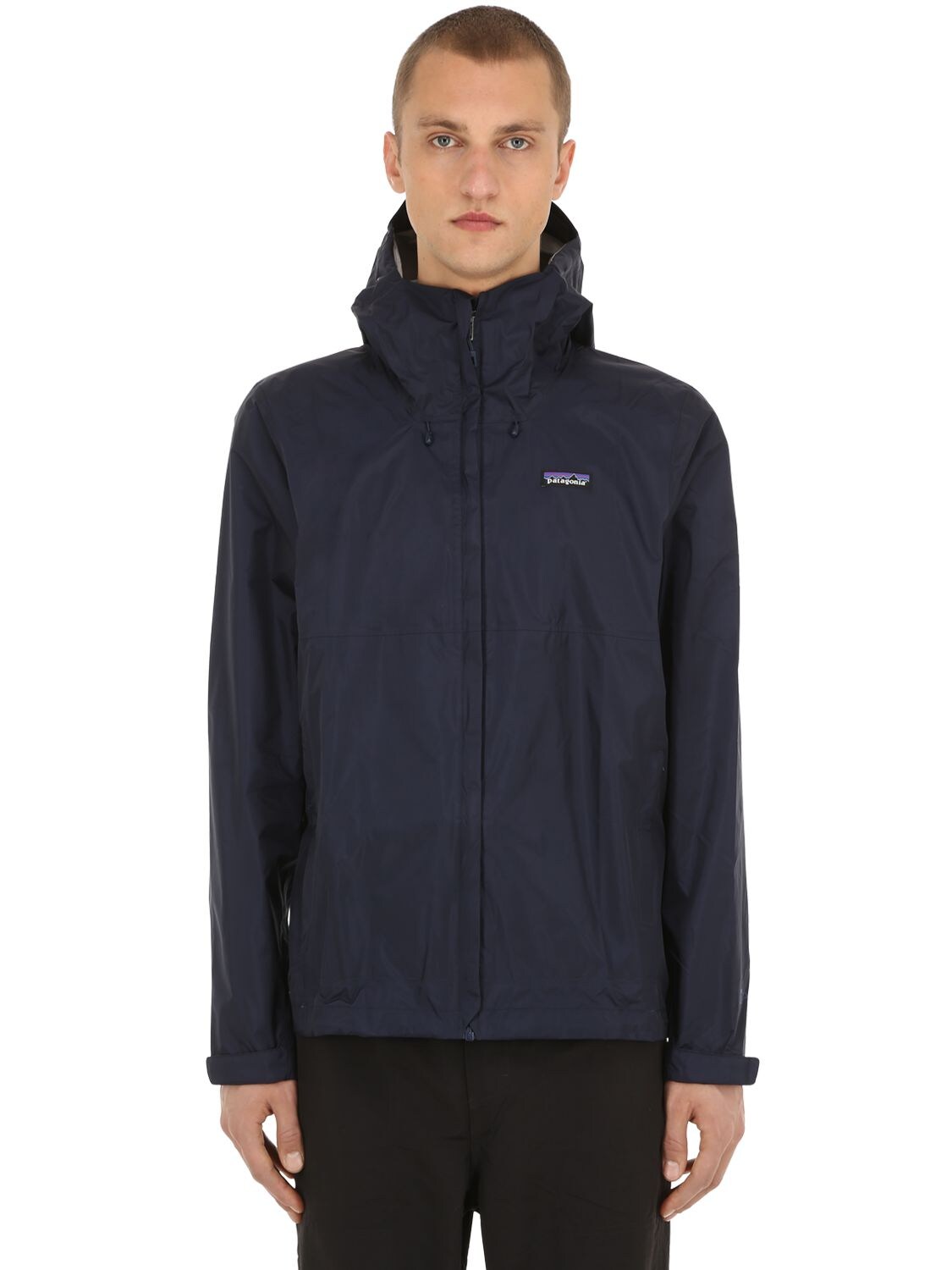 Patagonia Torrent Zip-up Nylon Shell Jacket In Navy