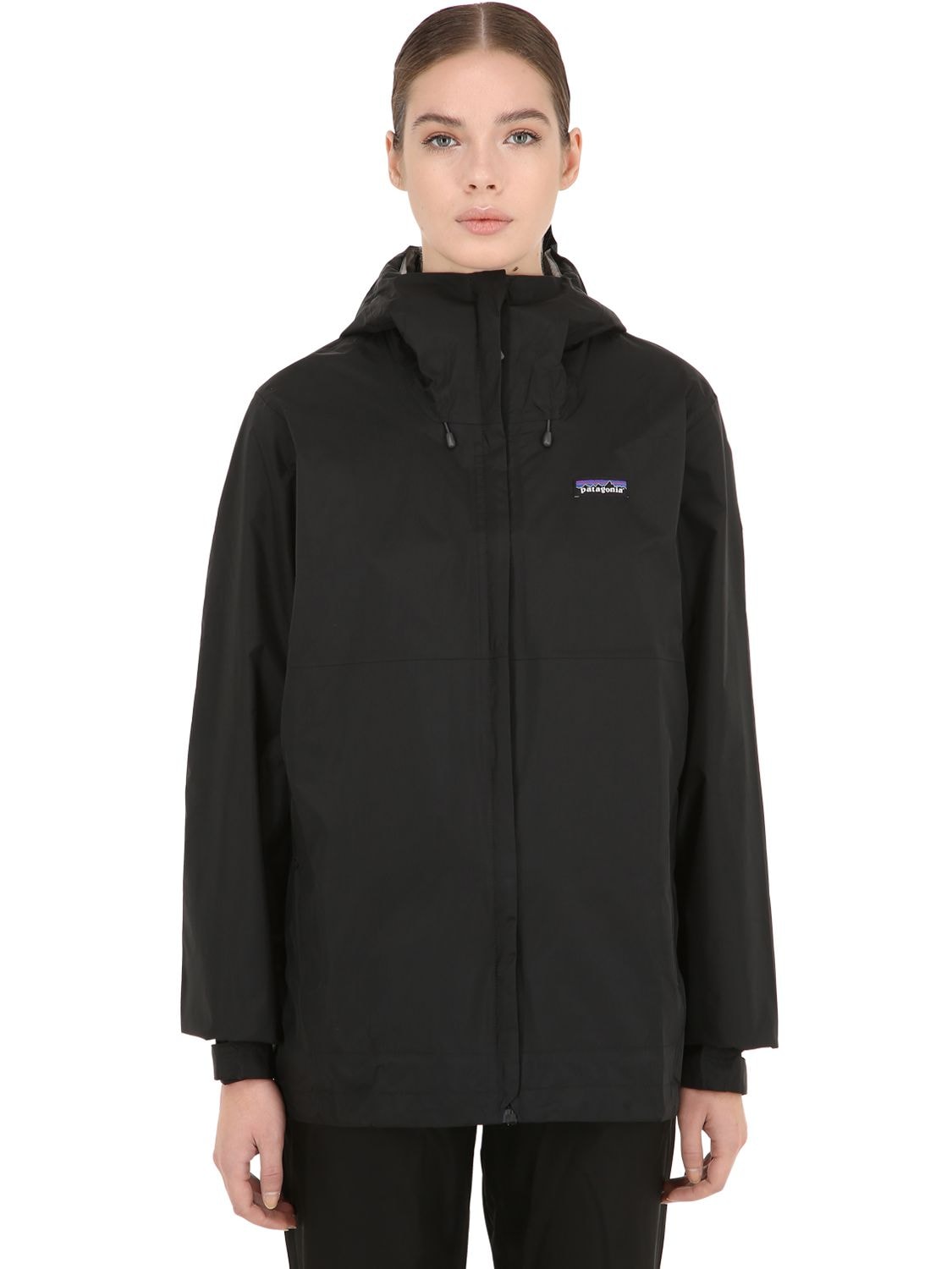 Patagonia Torrent Zip-up Nylon Shell Jacket In Black