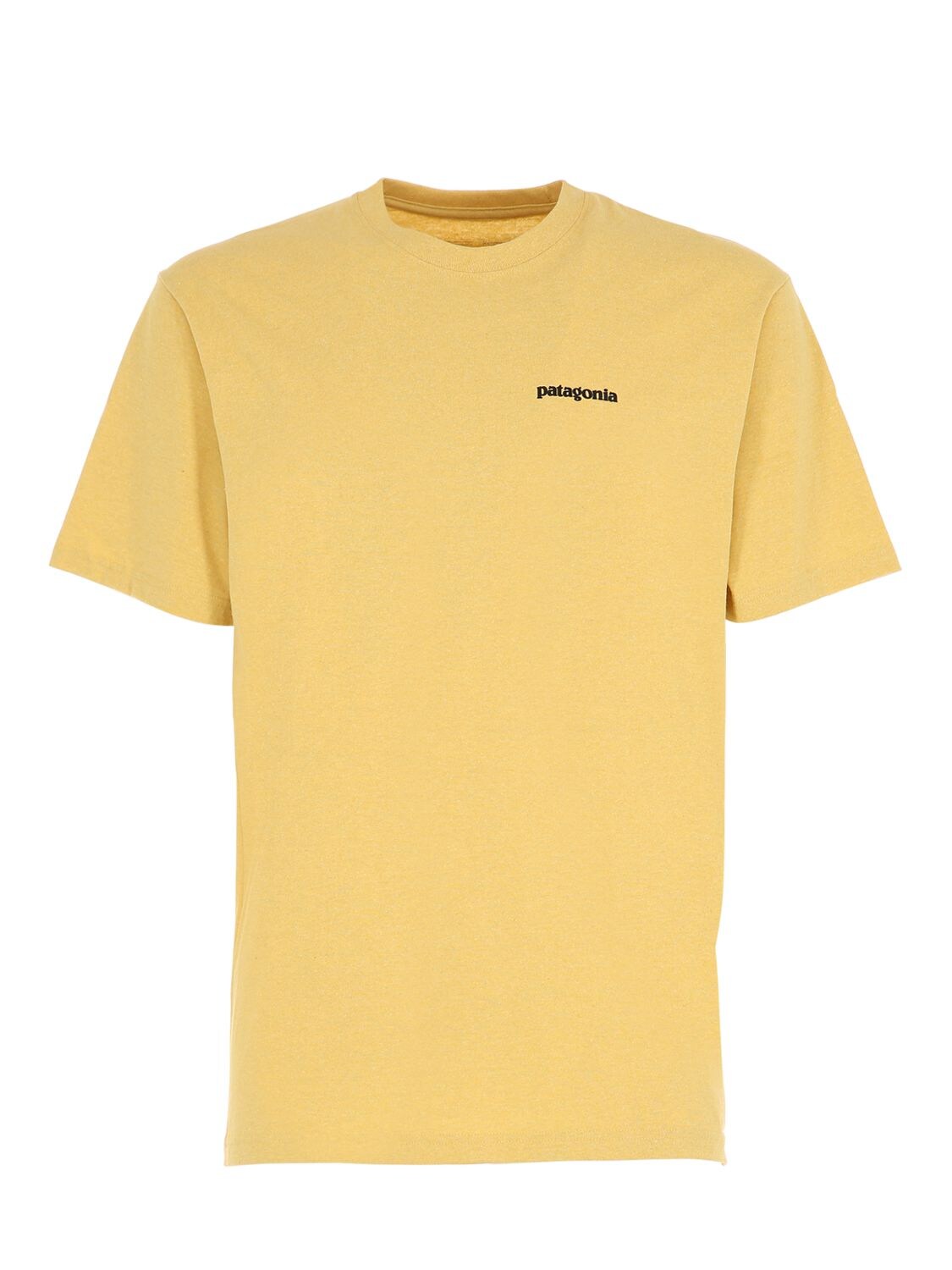 Patagonia P-6 Logo Print Cotton Blend T-shirt In Yellow