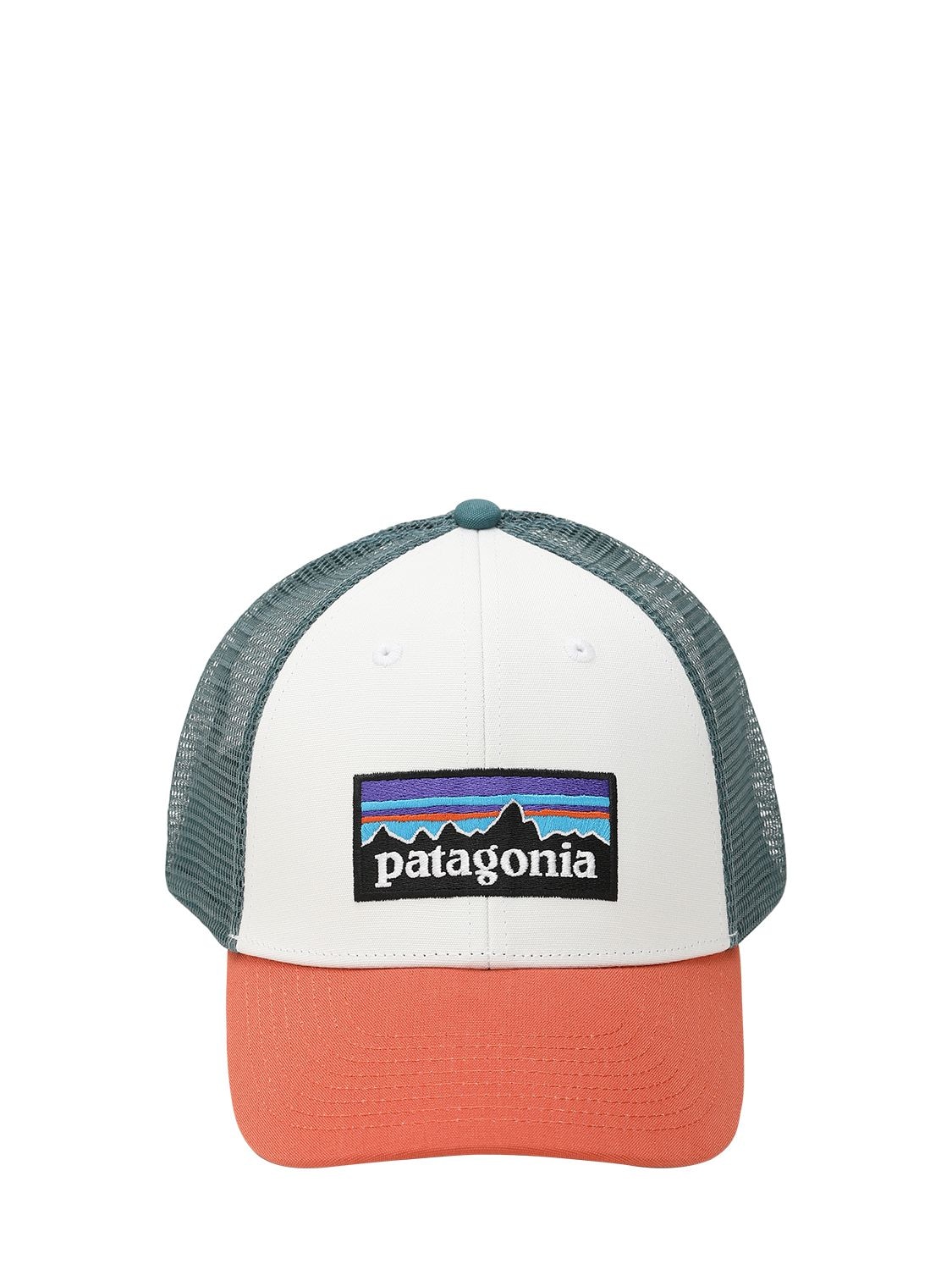Patagonia Lopro Logo Baseball Hat In White/orange