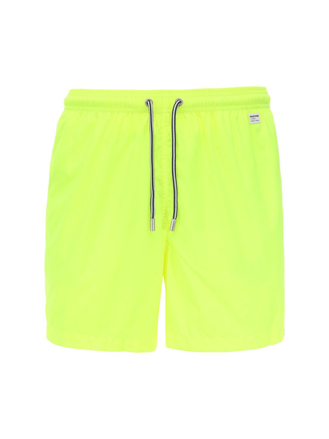 Mc2 Saint Barth Lighting Pantone Logo-patch Swim Shorts In Neon Yellow