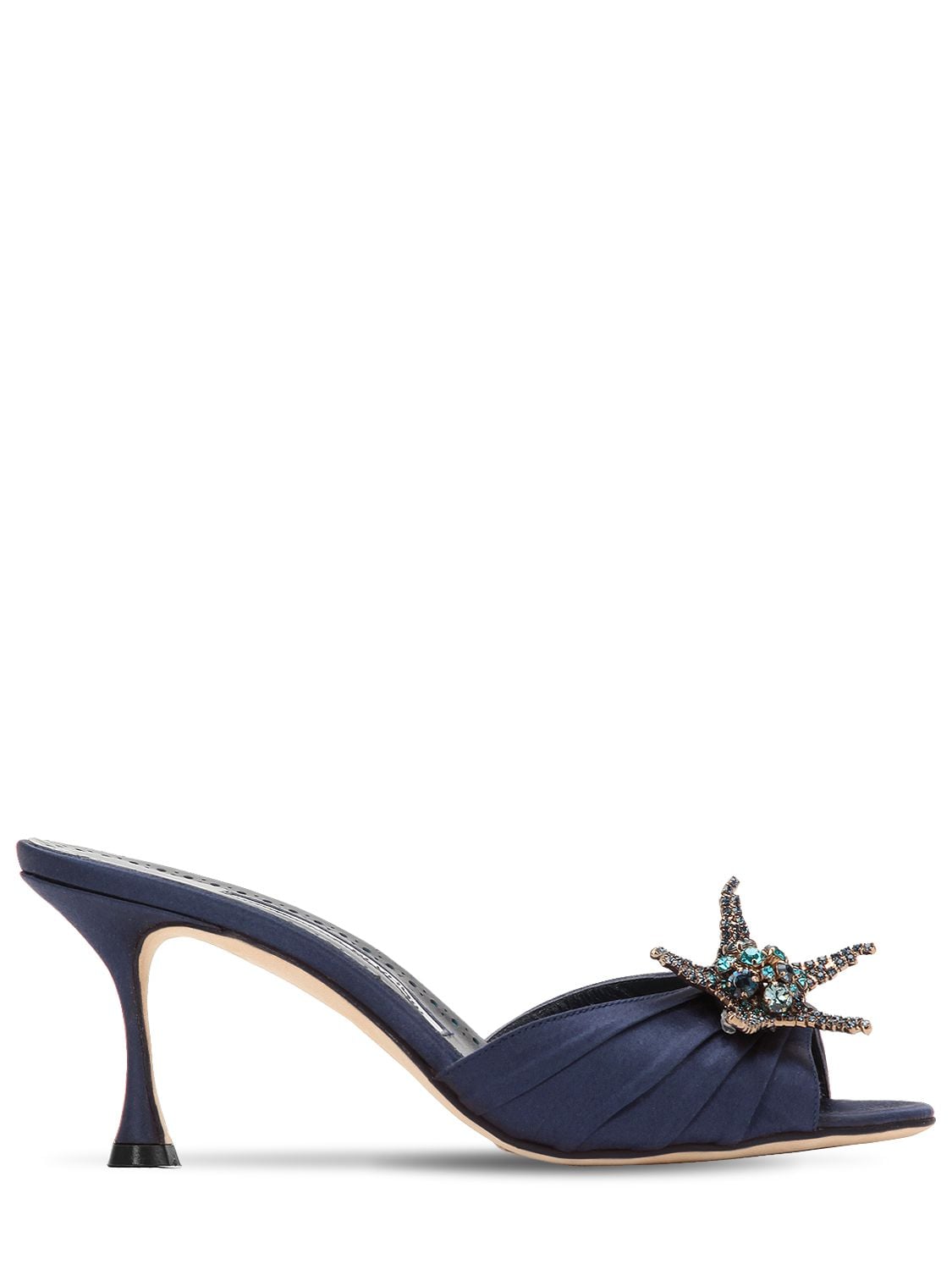 MANOLO BLAHNIK 70MM IGURIA EMBELLISHED SATIN MULES,69I0N2007-NDEXNG2