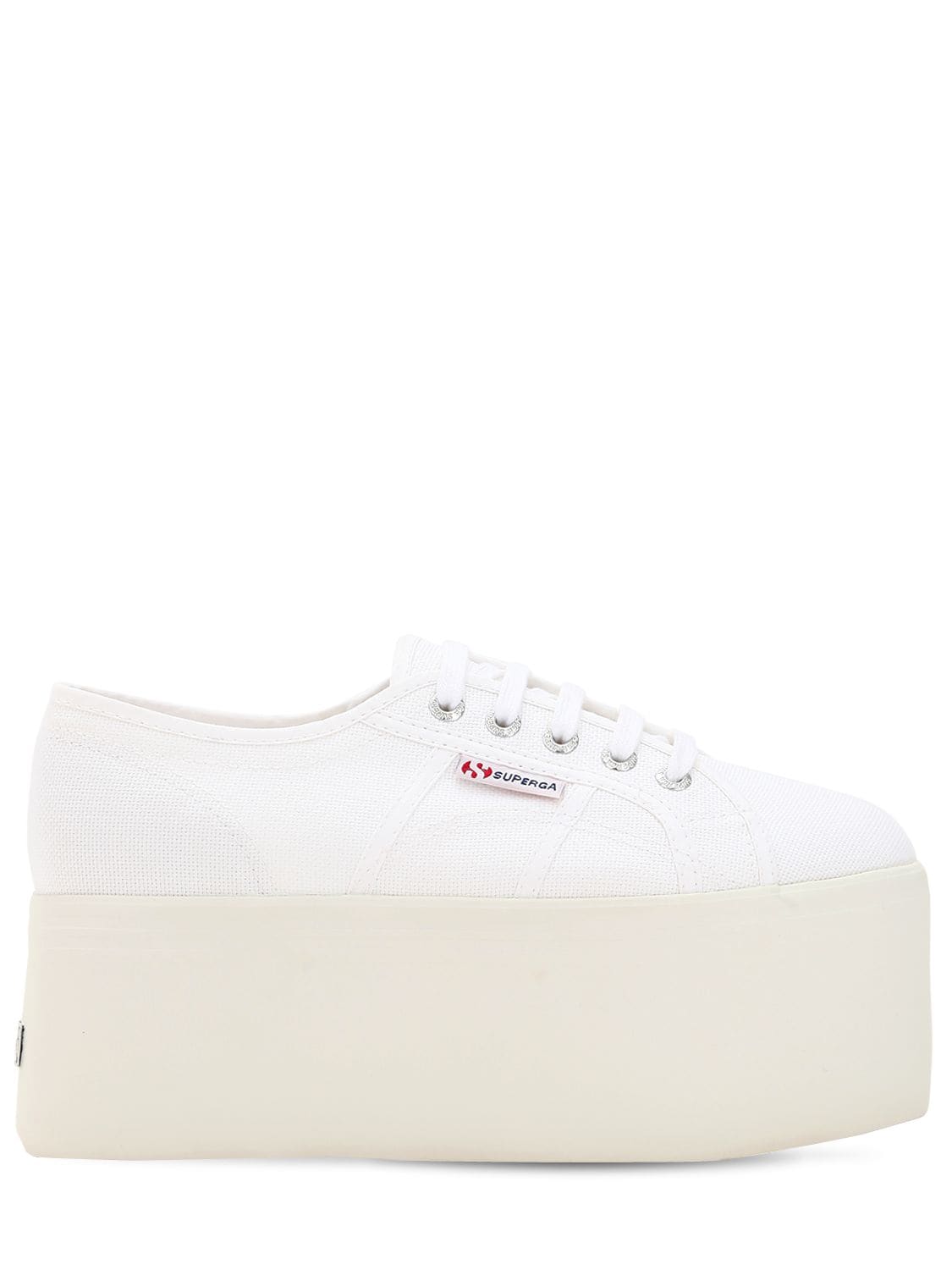 Superga 70mm Canvas Platform Sneakers In White