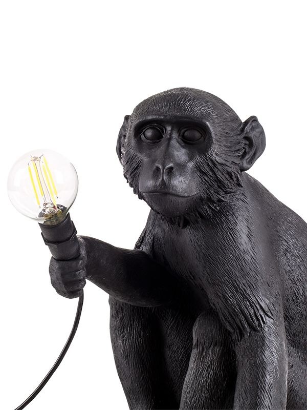 Shop Seletti Sitting Monkey Lamp In Black