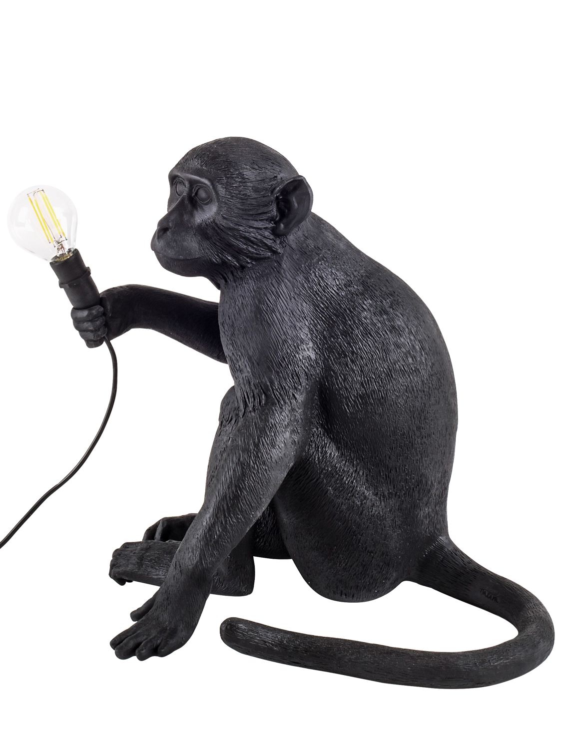 Shop Seletti Sitting Monkey Lamp In Black