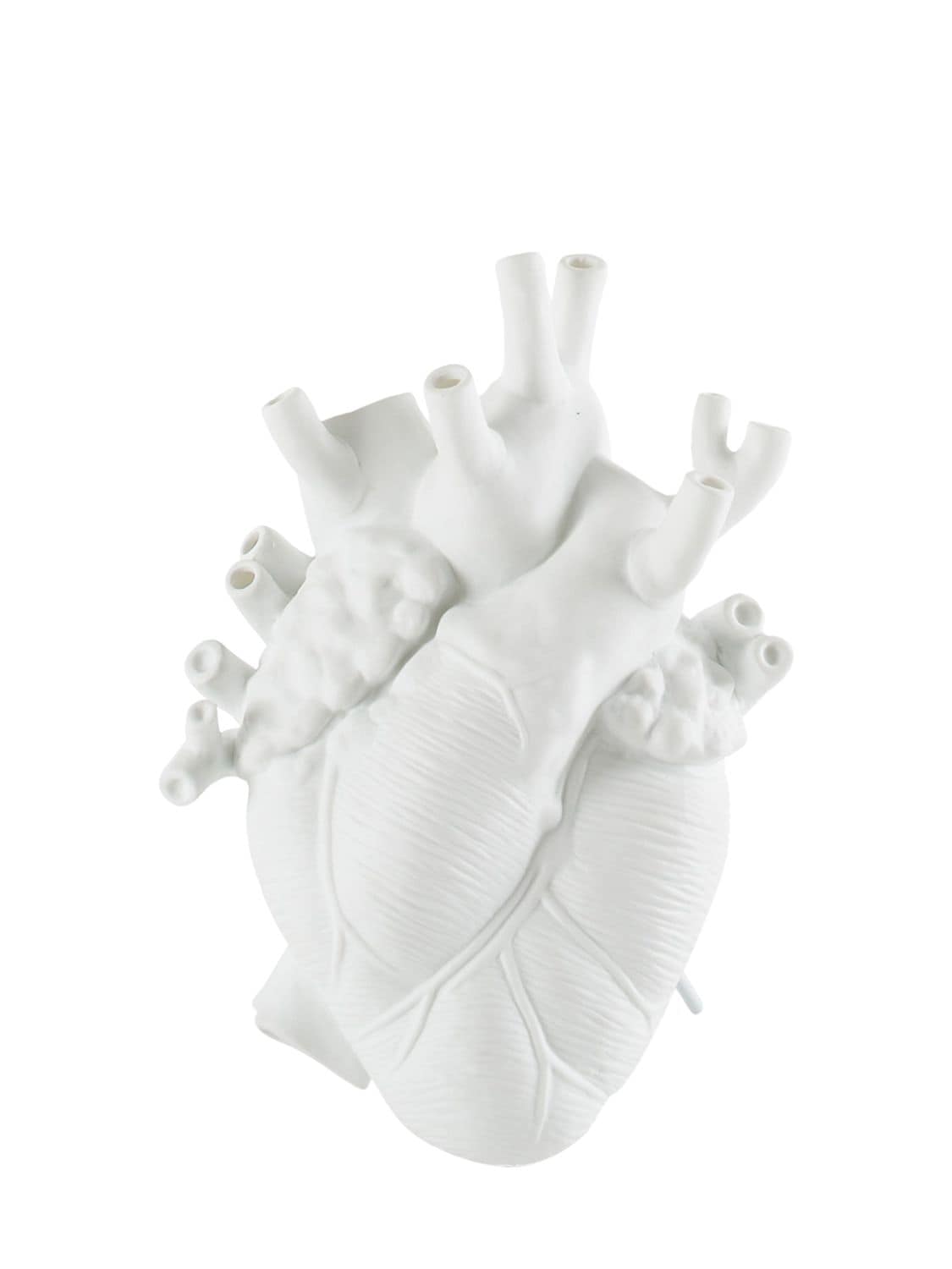 Shop Seletti Love In Bloom Porcelain Heart Vase In White