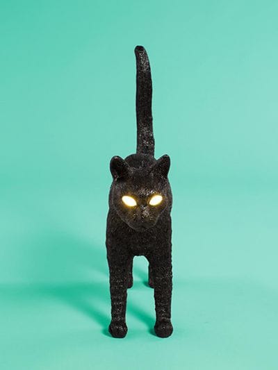 brandwonden straf katoen Seletti Jobby The Cat Lamp In Black | ModeSens