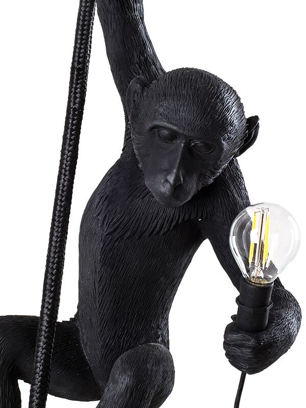 Shop Seletti Monkey On A Cord Pendant Lamp In Black