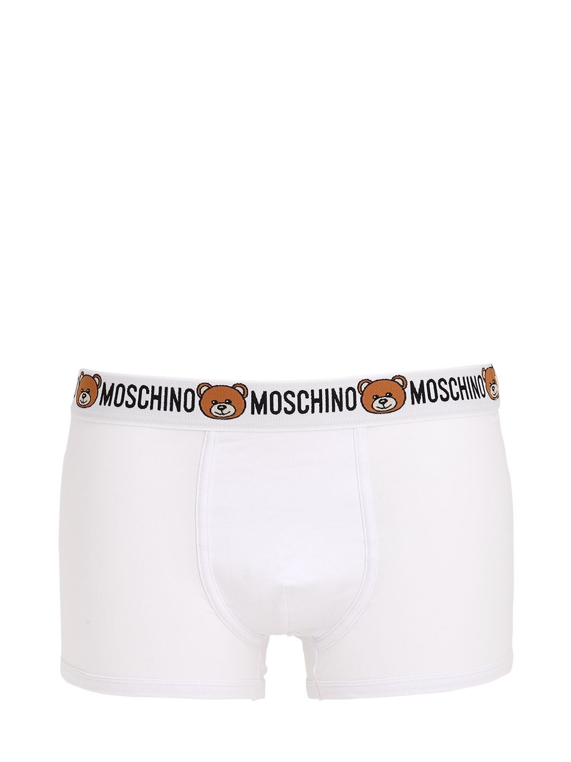 Mens Clothing Underwear Boxers briefs Moschino Pack Of 2 Logo Cotton Jersey Briefs in White for Men 