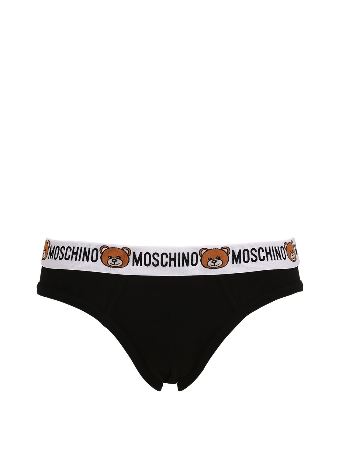 Moschino Underwear Pack Of 2 Logo Cotton Briefs In Black