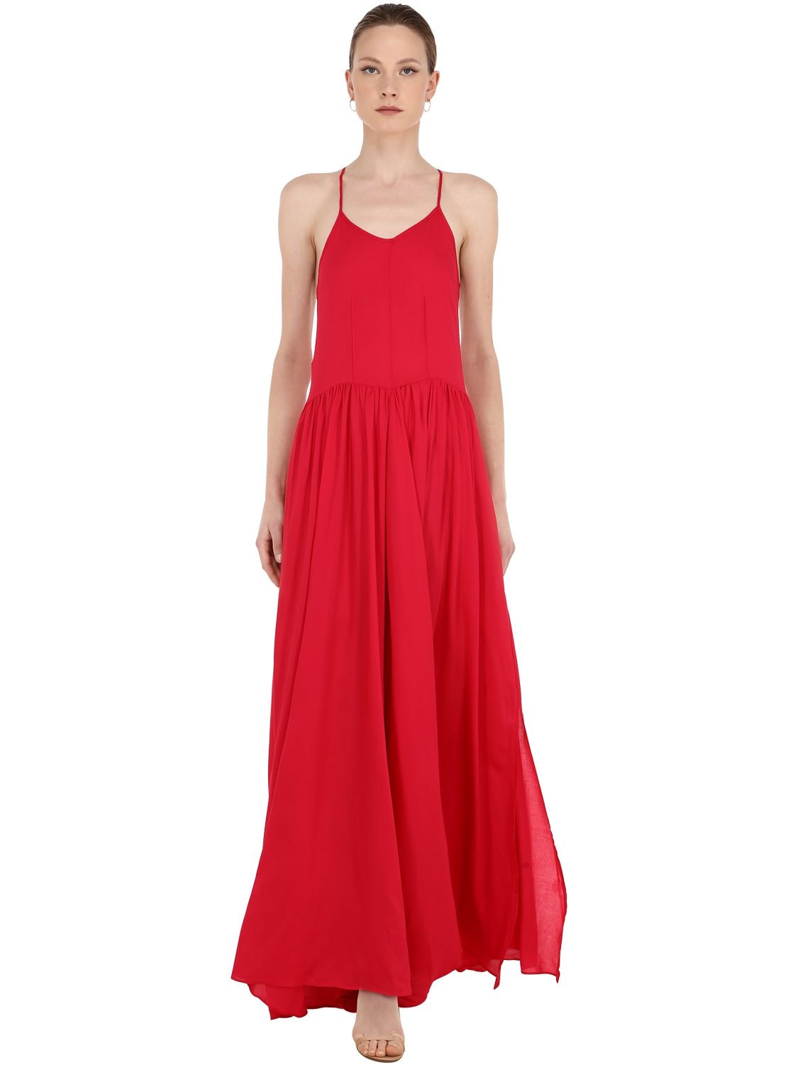 Cc By Camilla Cappelli Sleeveless Viscose Crepe Maxi Dress In Red