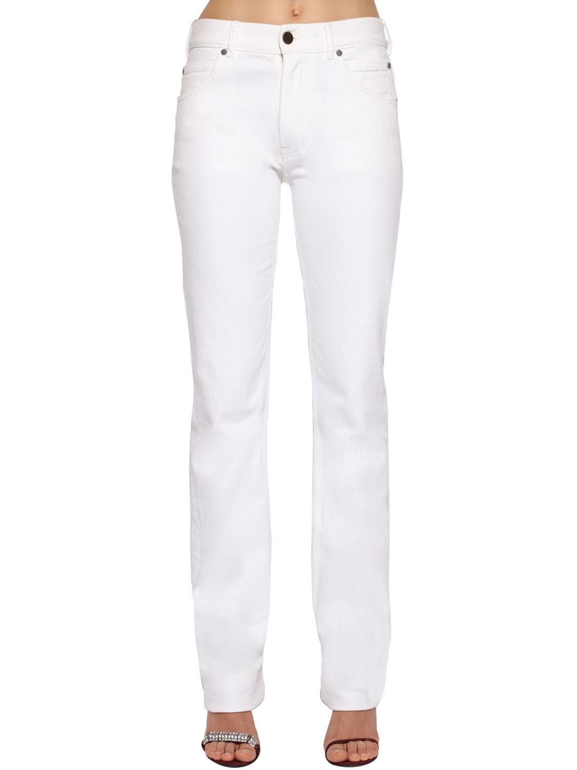 Calvin Klein 205w39nyc Mid Rise Cotton Denim Jeans In White