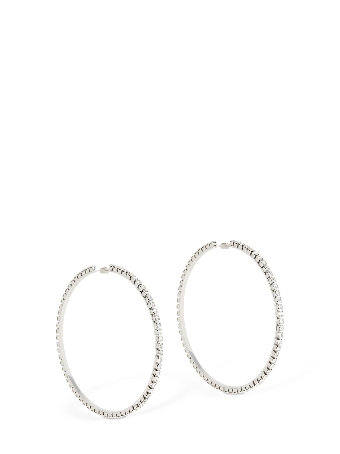 Area Large 4" Classic Round Hoop Earrings In Silver