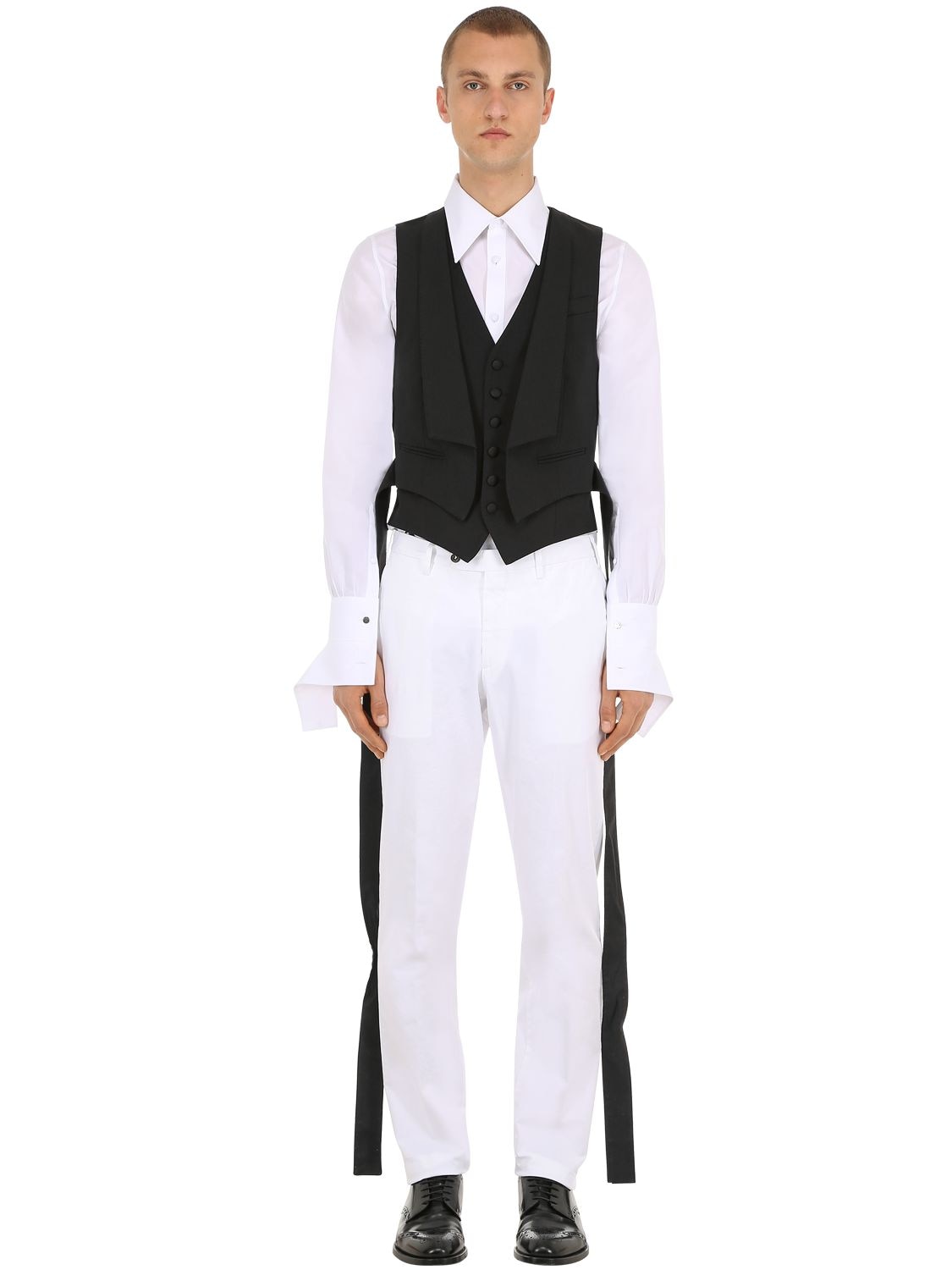 Alexander Mcqueen Organic Cotton Gabardine Vest In Black