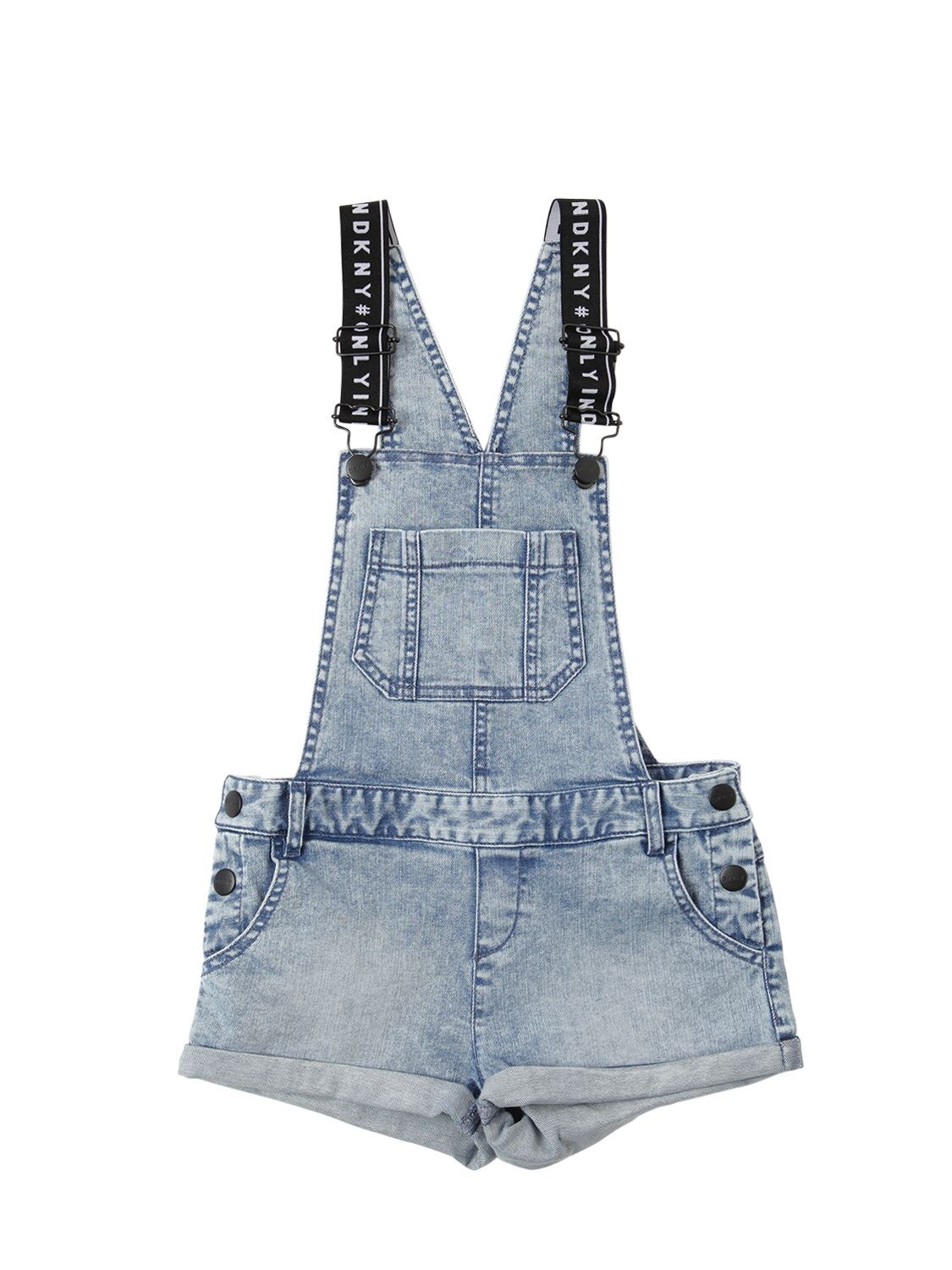 Dkny Stone Washed Stretch Denim Overalls In 牛仔