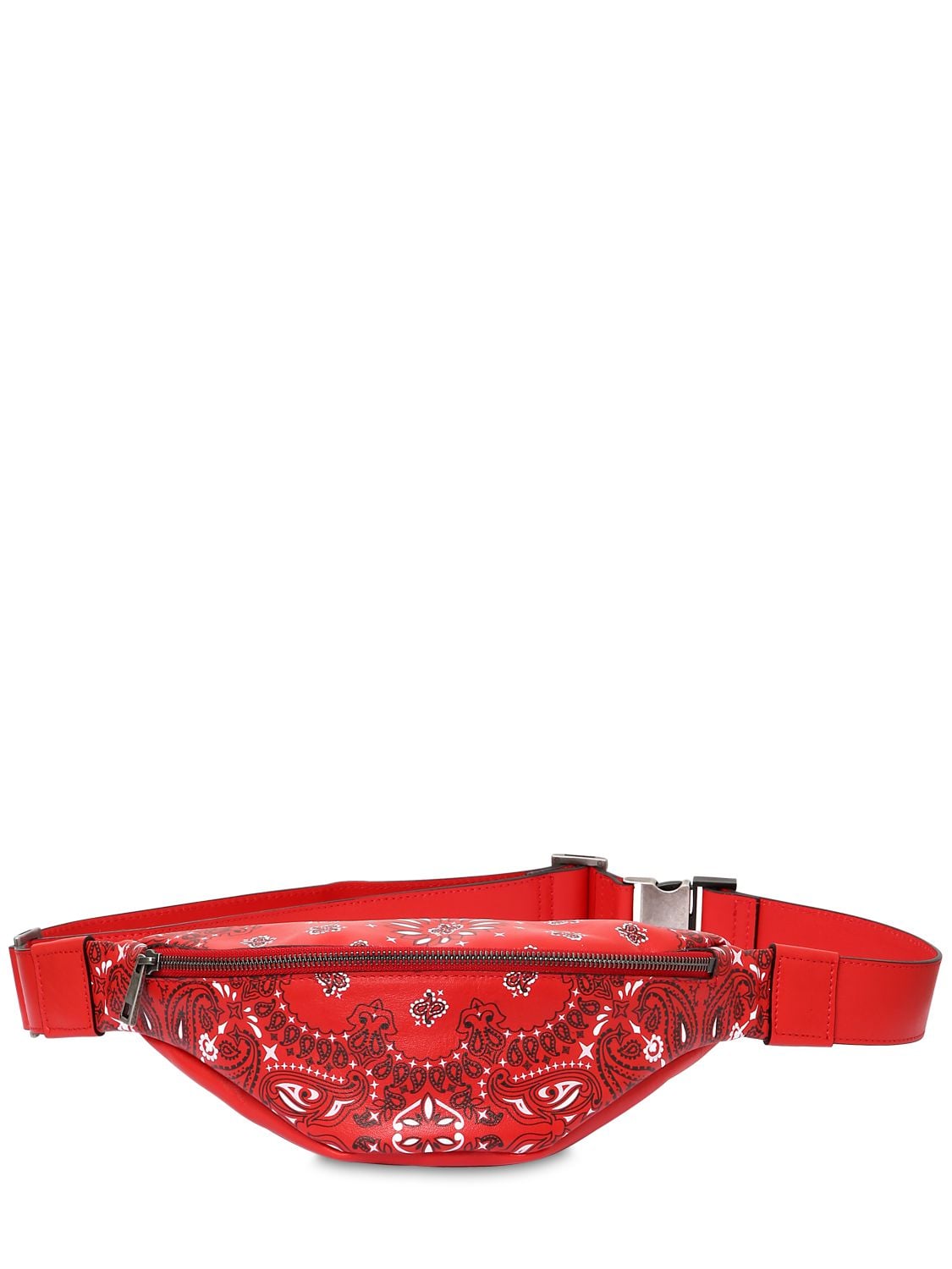 Htc Los Angeles Bandana Print Leather Belt Bag In Red