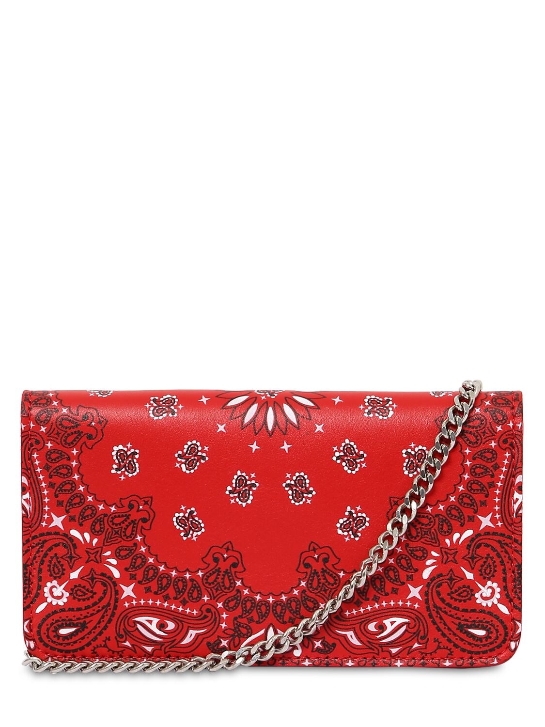 Htc Los Angeles Bandana Print Leather Wallet In Red