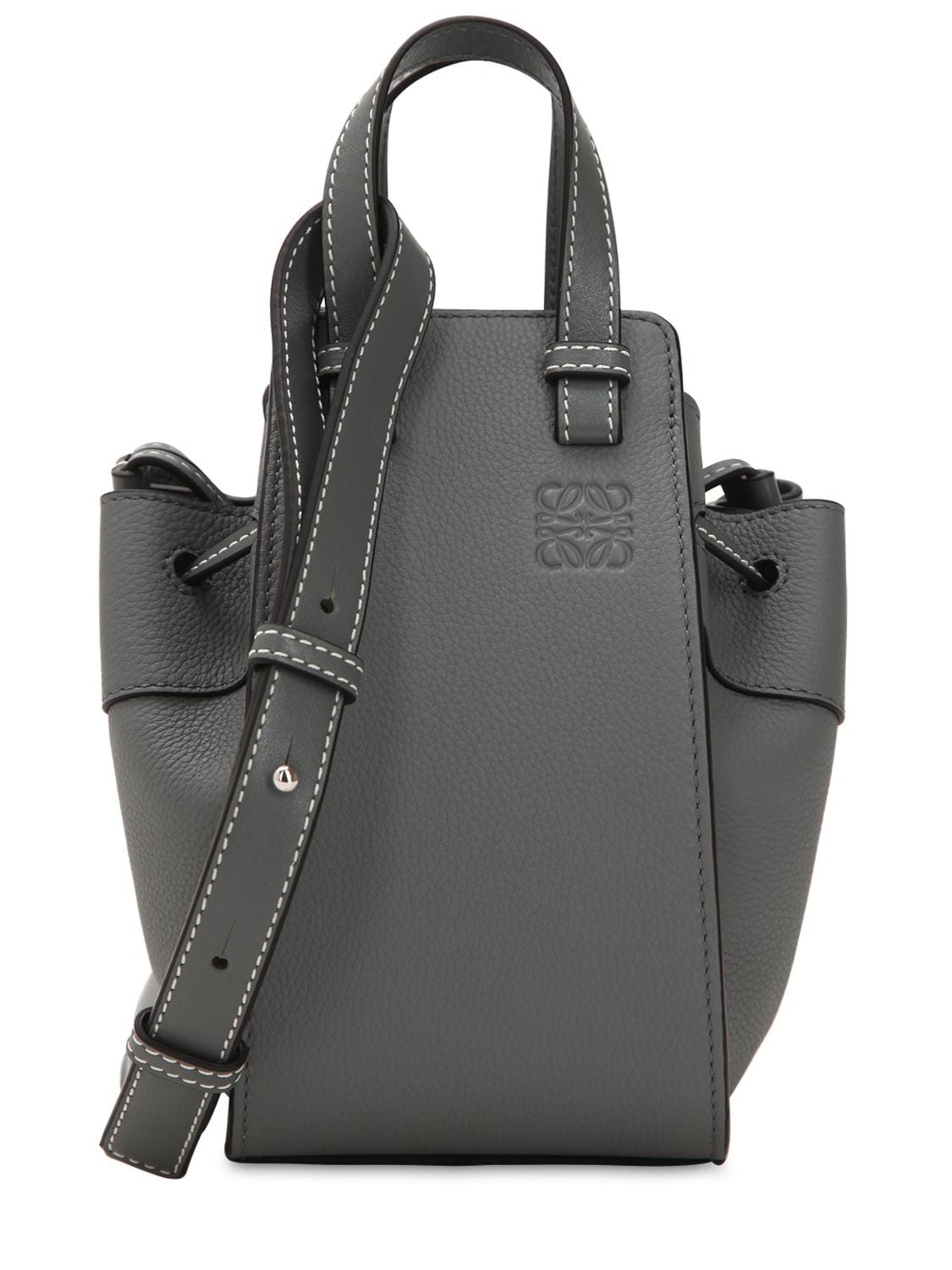 Loewe Mini Hammock Leather Top Handle Bag In Gunmetal