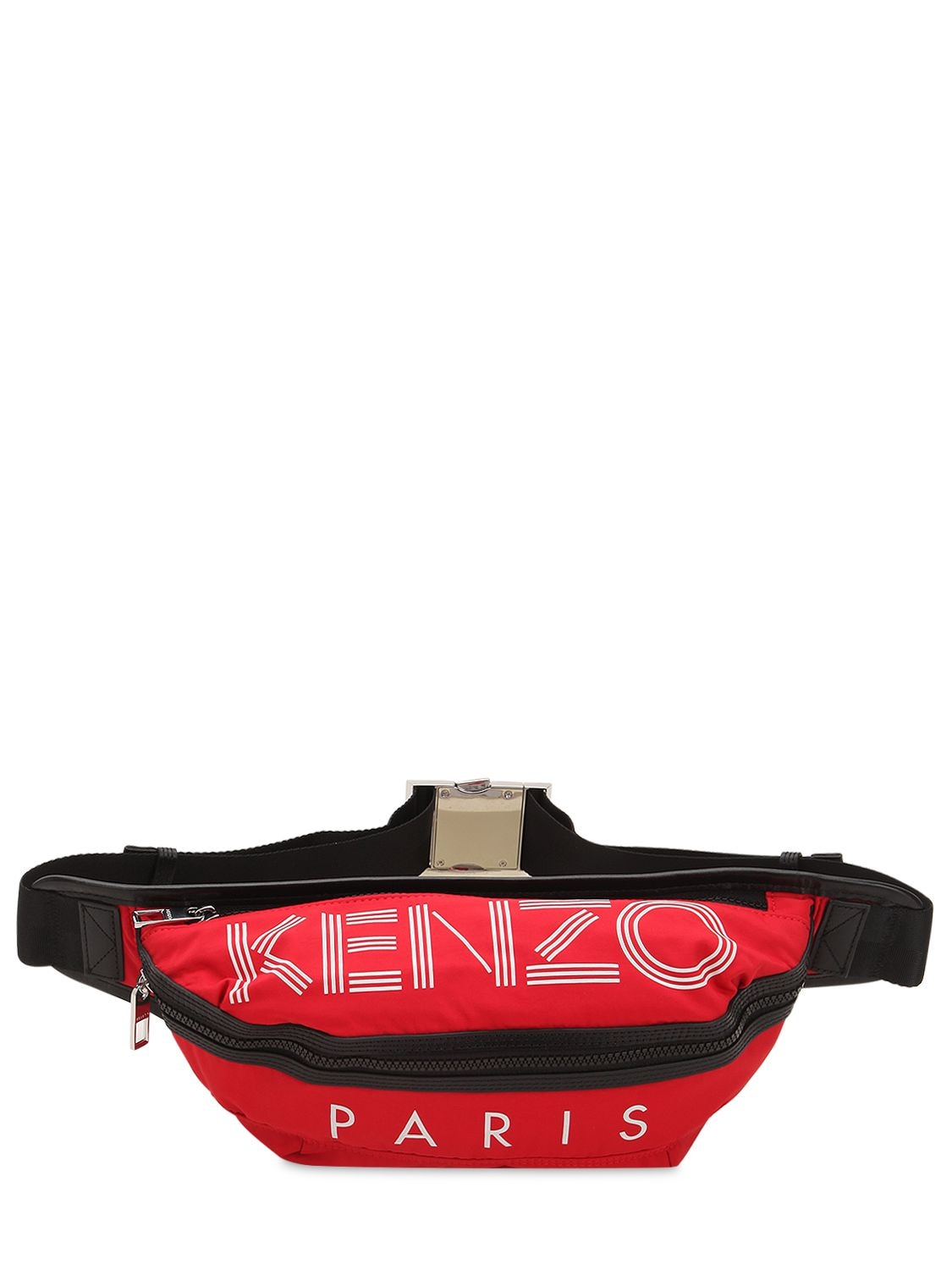 Kenzo Logo Printed Nylon Belt Bag In Red