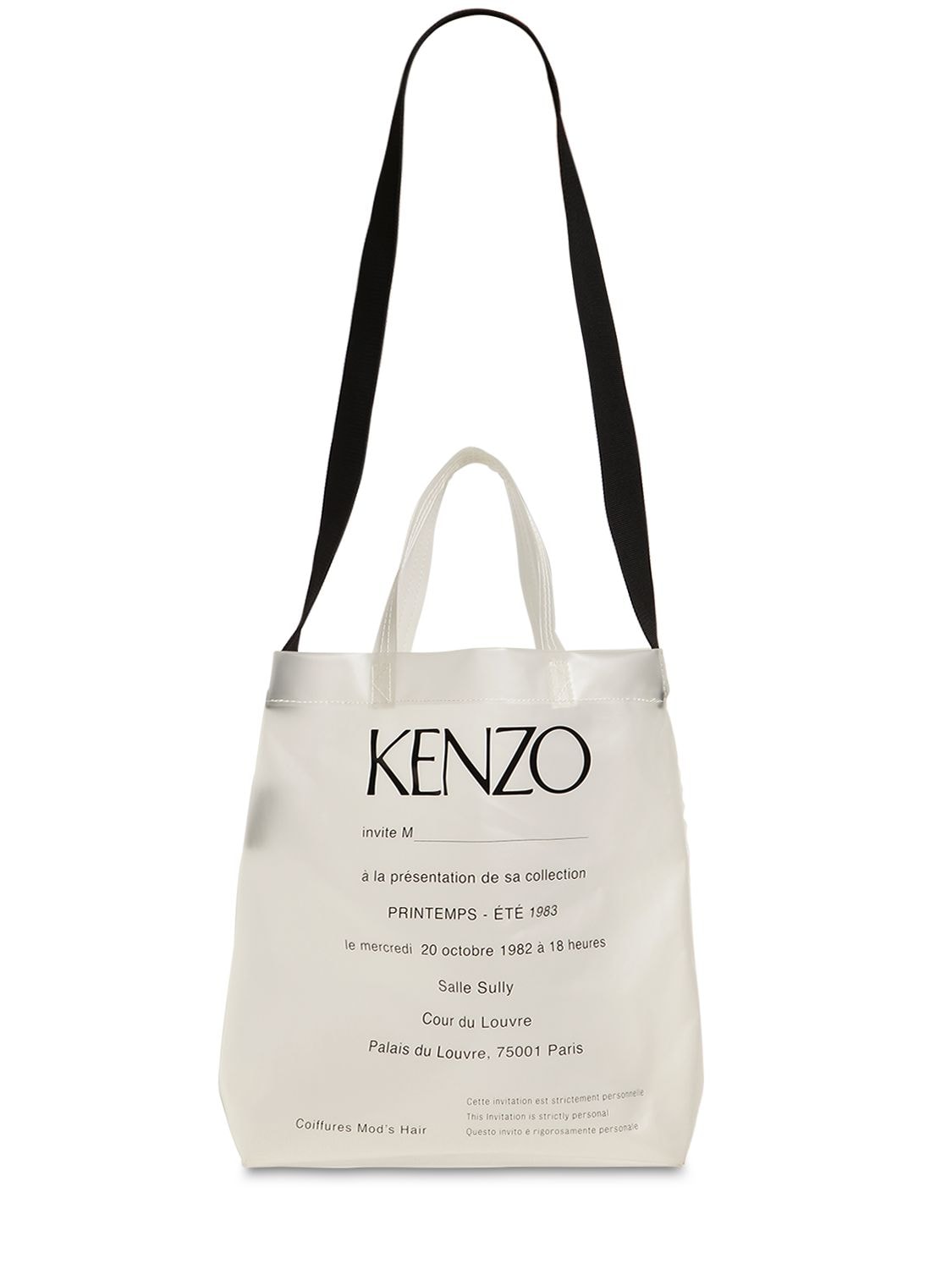 Kenzo Logo Invite Print Pvc Tote In Semi Transparent