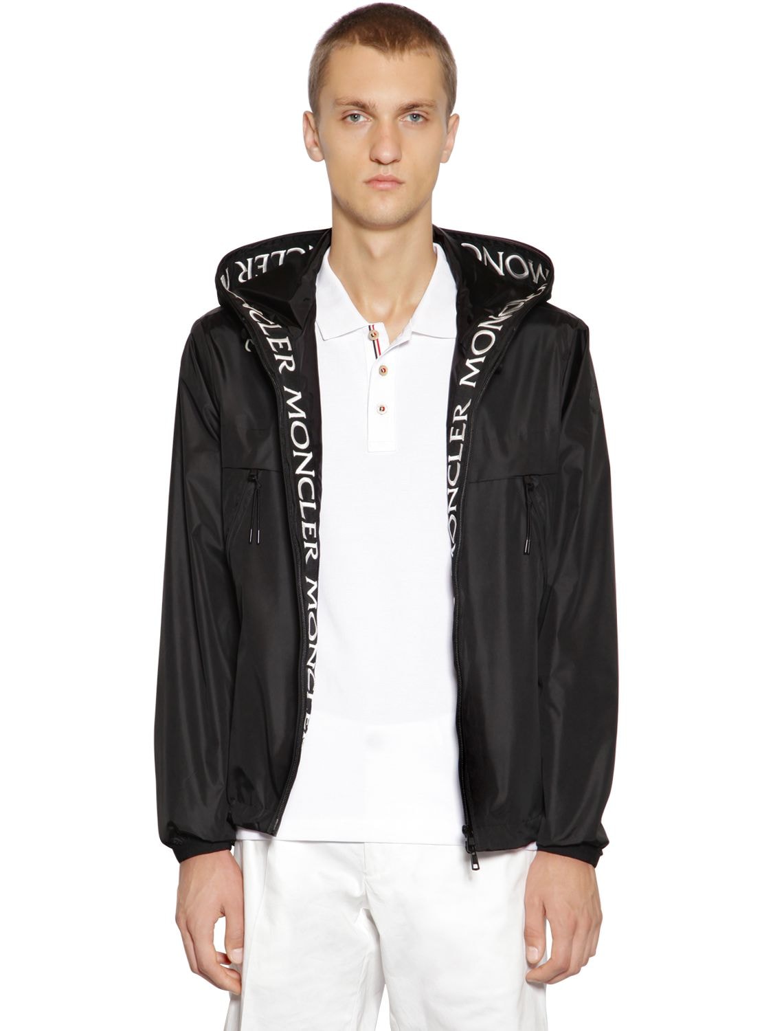 MONCLER MASSEREAU HOODED LOGO NYLON JACKET,69I3EU037-OTk50