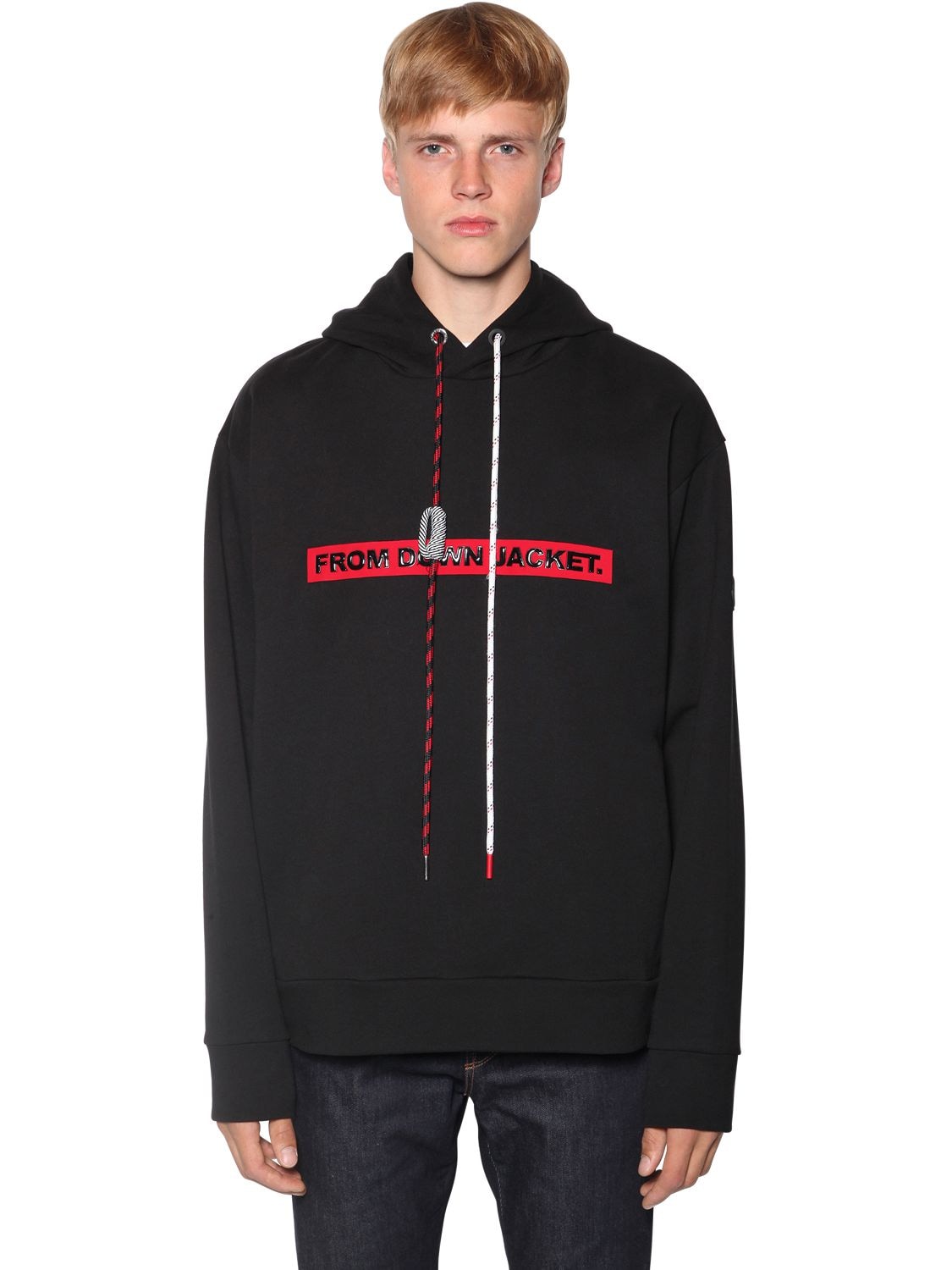 MONCLER PRINTED COTTON SWEATSHIRT HOODIE,69I3EU095-OTk50