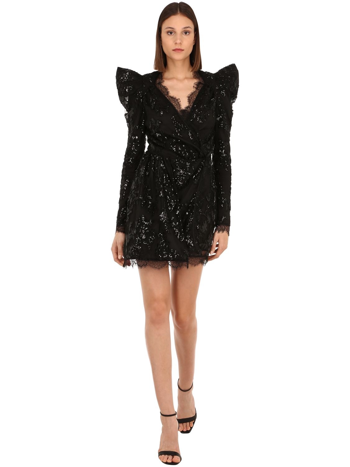 Amen Couture Embellished Tulle Mini Dress In Black