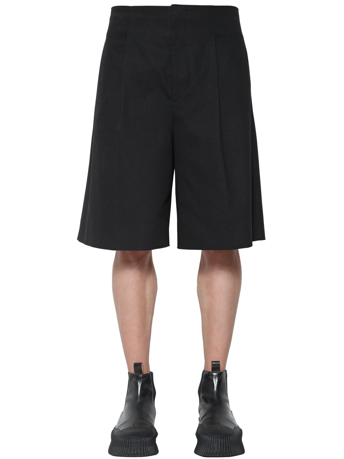 Jil Sander Steven Cotton Gabardine Shorts In Black