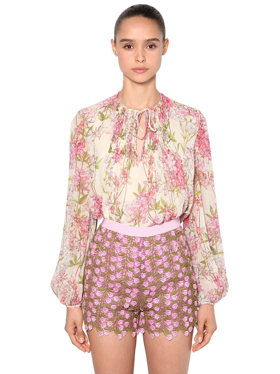 Giambattista Valli floral-print blouse - Pink