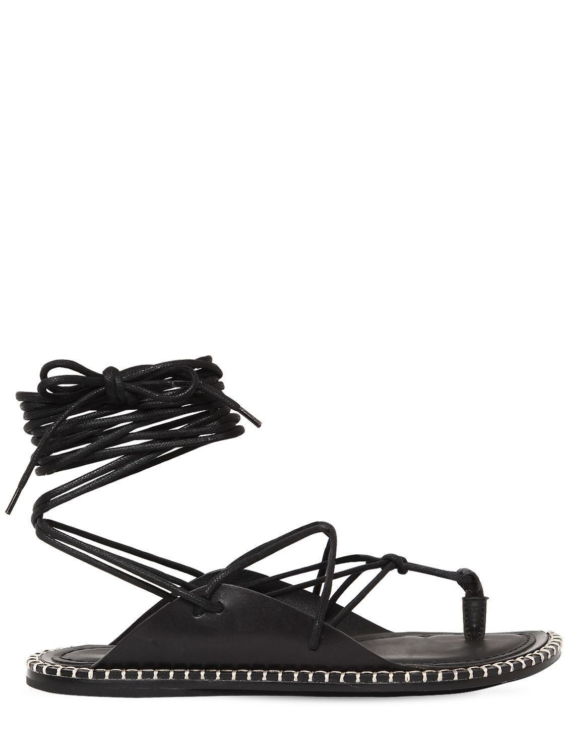 ANN DEMEULEMEESTER 10MM LACE-UP LEATHER SANDALS,69I51K001-QKXBQ0S1