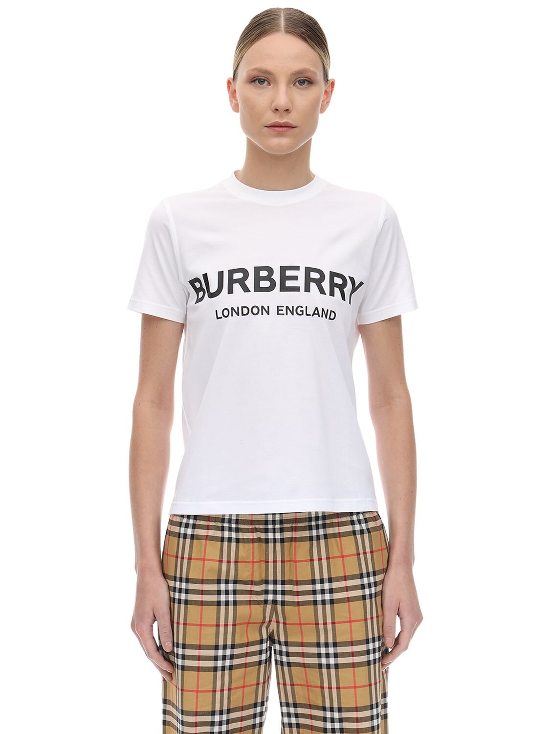 BURBERRY LOGO印图平纹针织棉T恤,69I5CE038-QTE0NJQ1