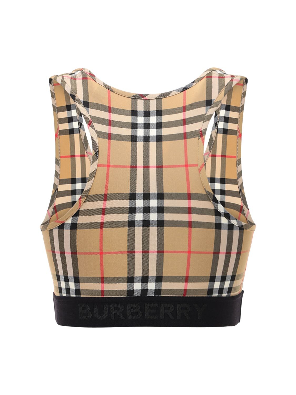 Shop Burberry Check Print Techno Top In Multicolor