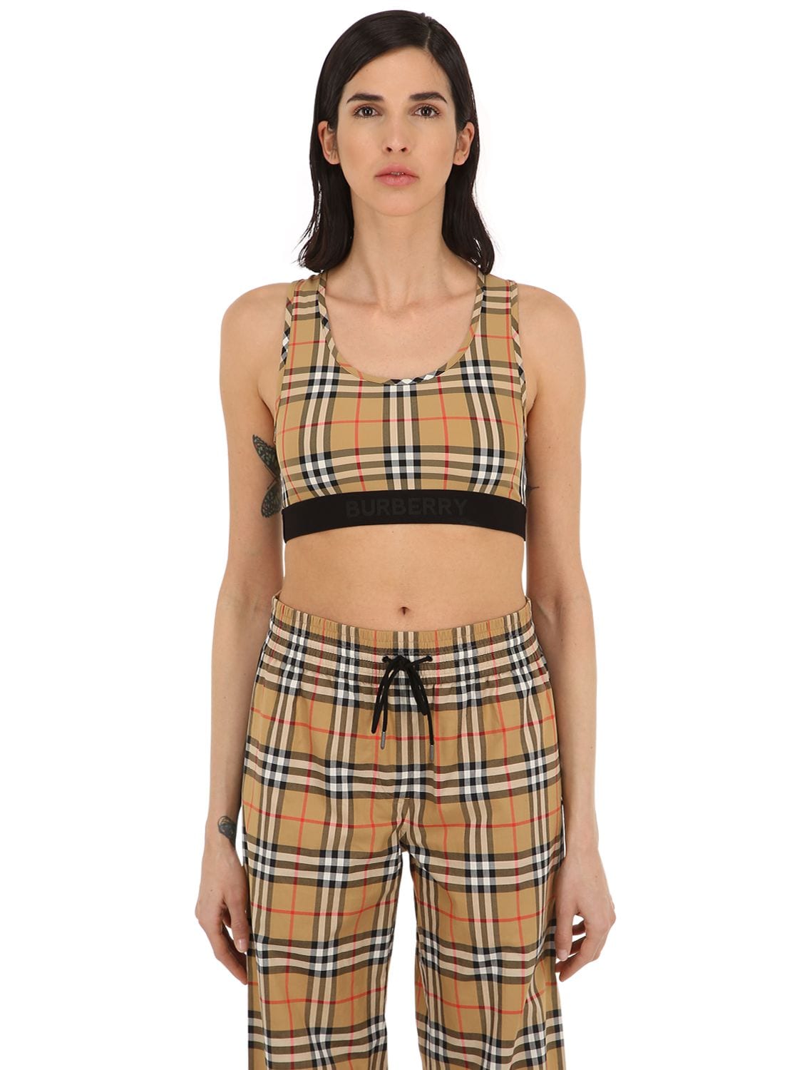 Burberry Check Print Techno Top In Vintage Check