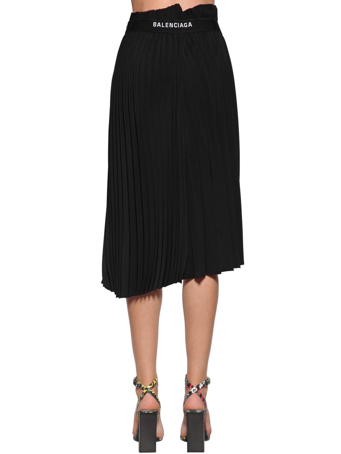 Sprede Sømand George Eliot Balenciaga Logo Elastic Pleated Skirt In Black | ModeSens