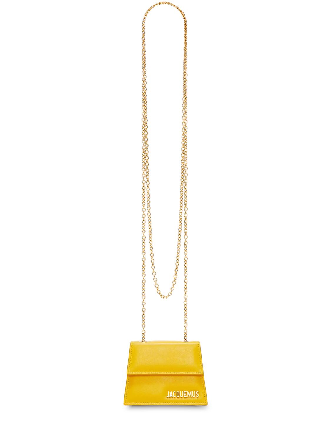 Jacquemus Le Piccolo Micro Leather Bag In Yellow
