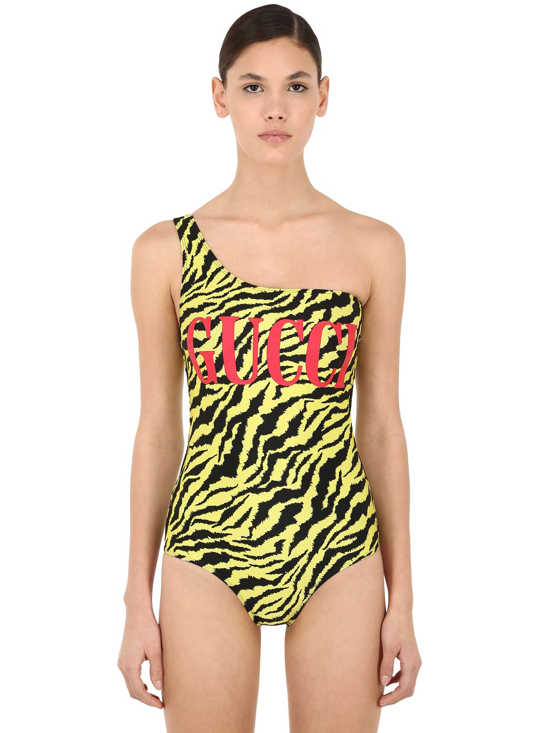 gucci one shoulder swimsuit