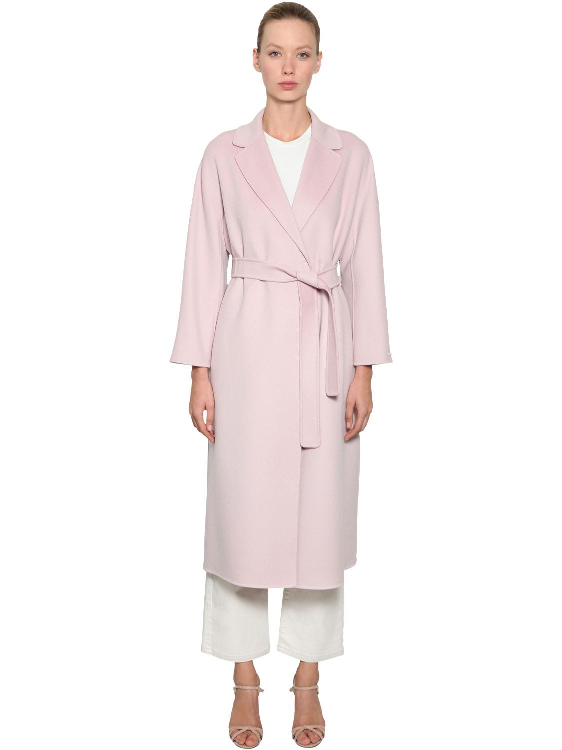 Max Mara Virgin Wool Coat In Pink