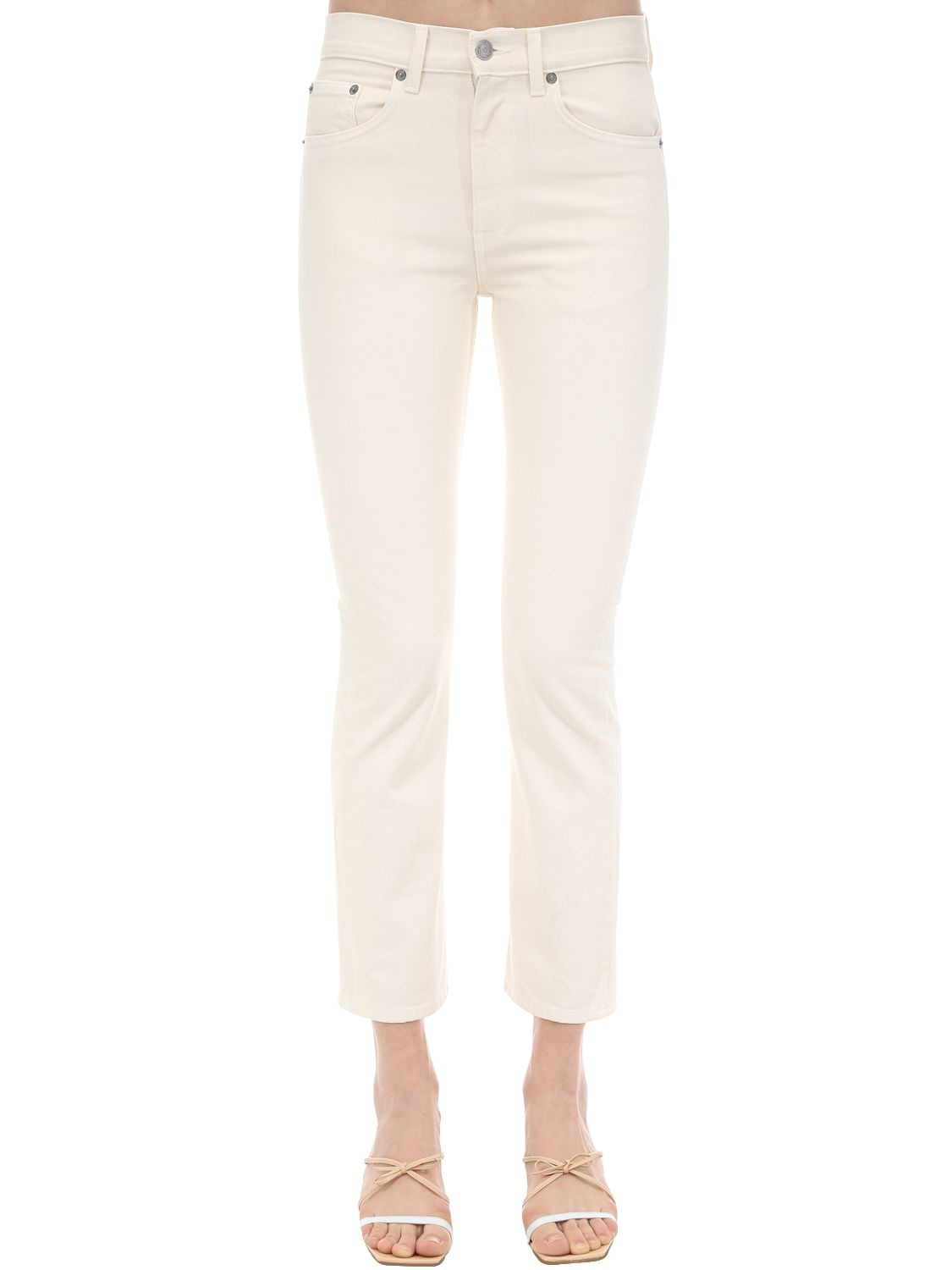 Brock Collection Straight Leg Cotton Denim Jeans In White