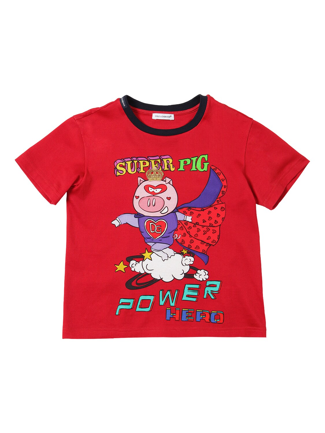 Super Pig Print Cotton Jersey T-shirt