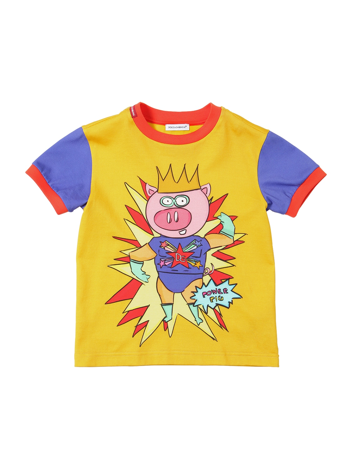 King Pig Print Cotton Jersey T-shirt
