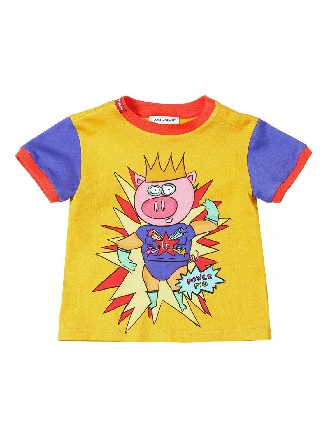 King Pig Print Cotton Jersey T-shirt