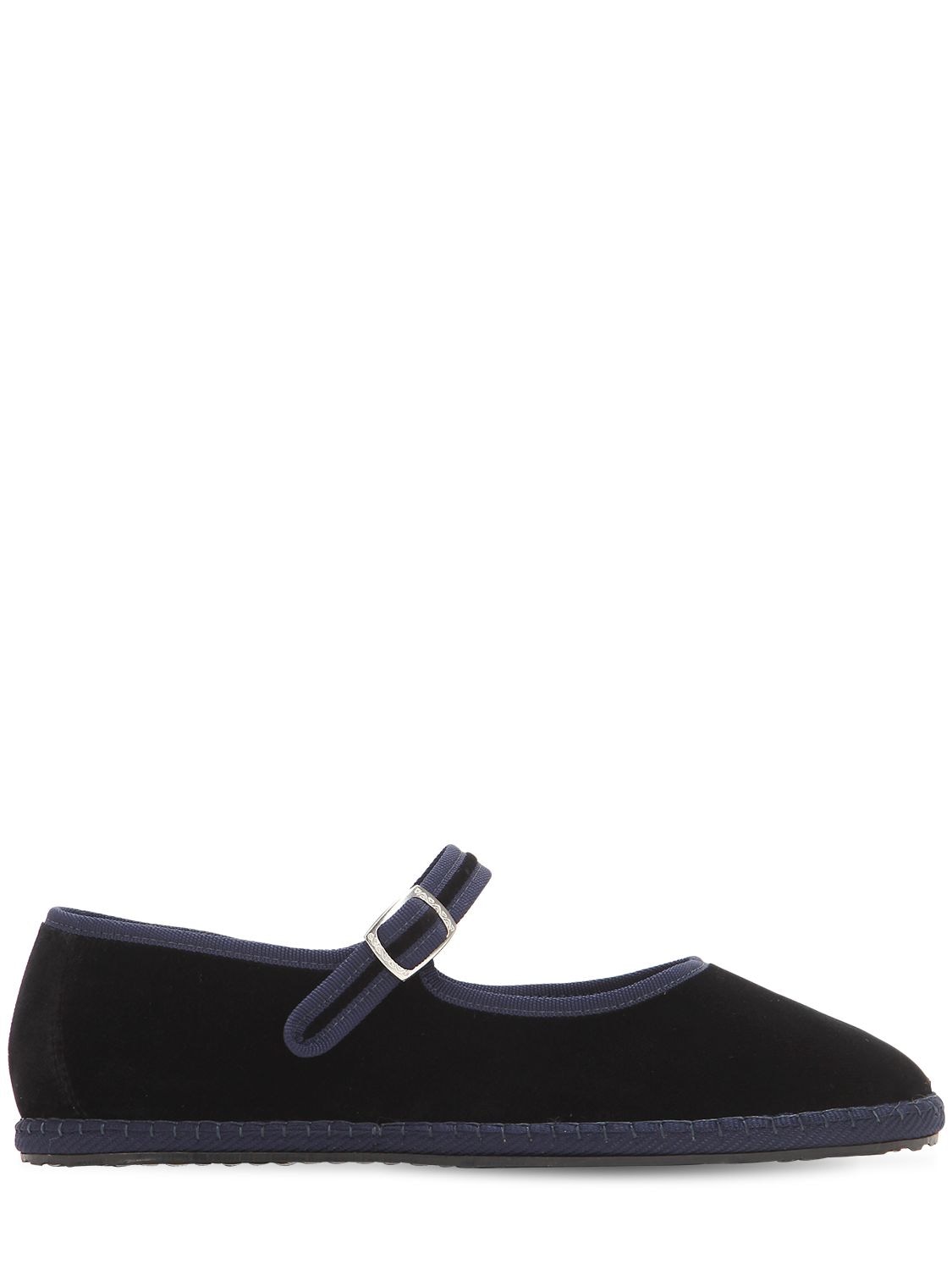 Vibi Venezia 10mm Mary Jane Nero Velvet Loafers In Black