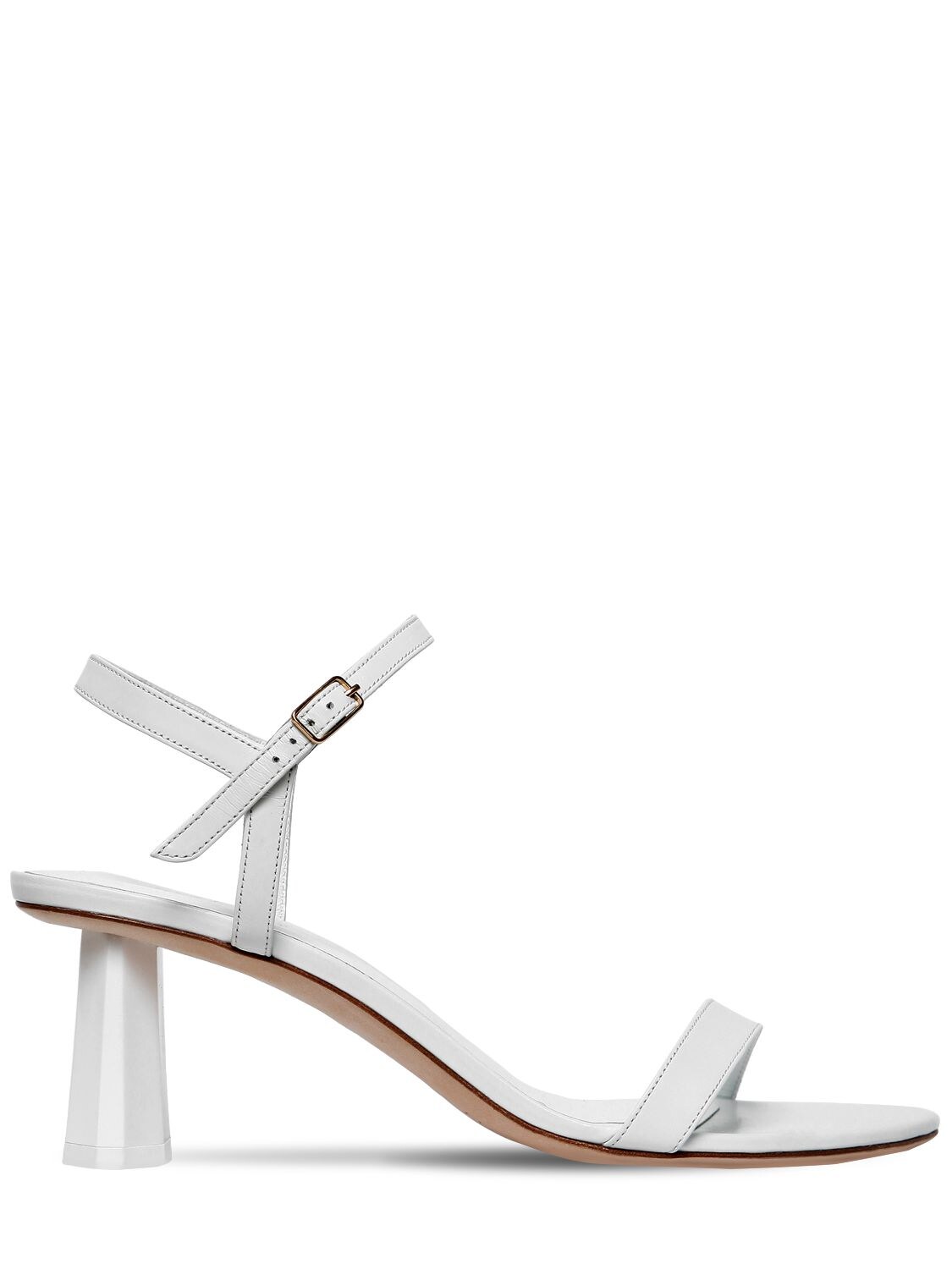 By Far 60mm Magnolia Leather Sandals In White ModeSens